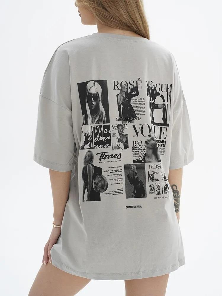 Sezon Trendi Oversize Baskılı Tişört