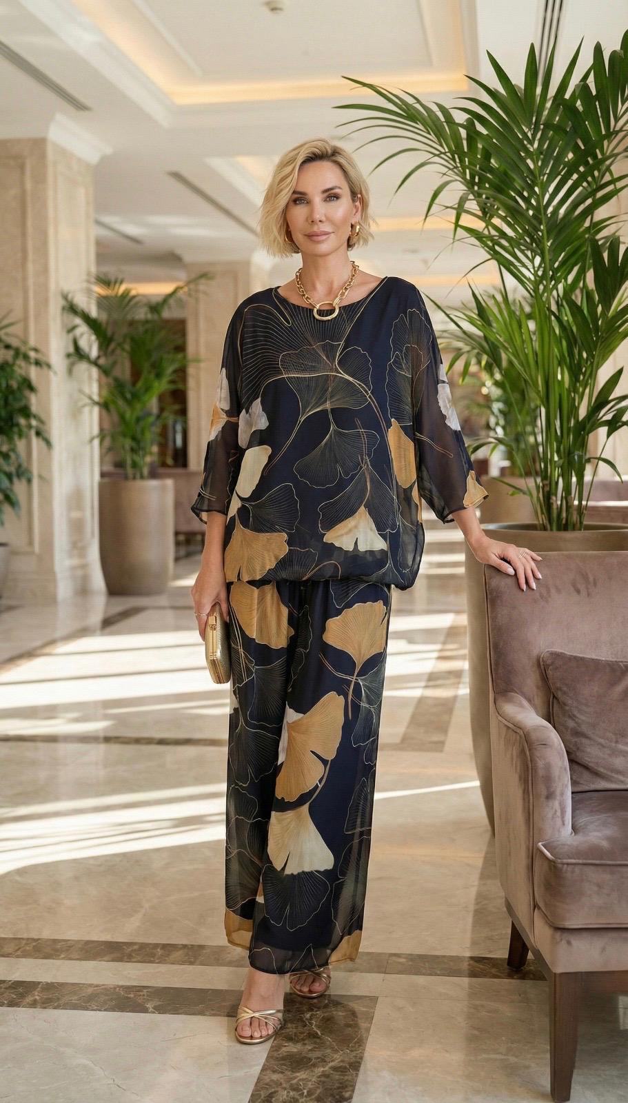 Siyah İthal Oversize Bluz - Pantolon Takım
