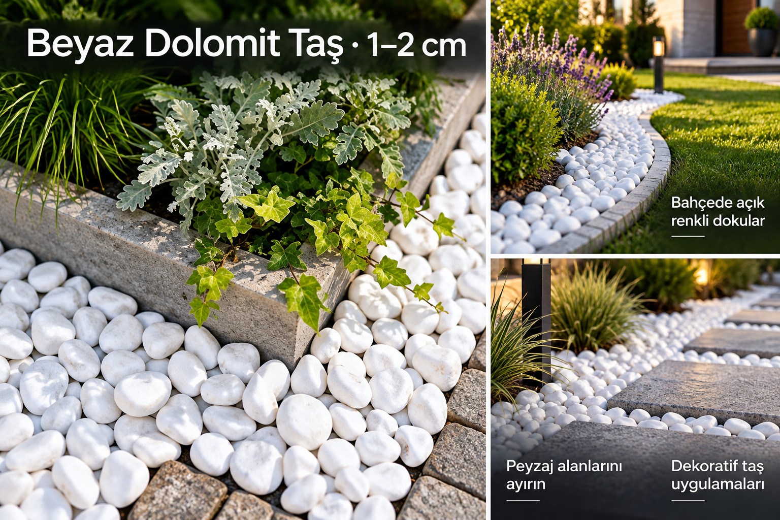 20 kg Beyaz Dolomit Taş 1-2 cm