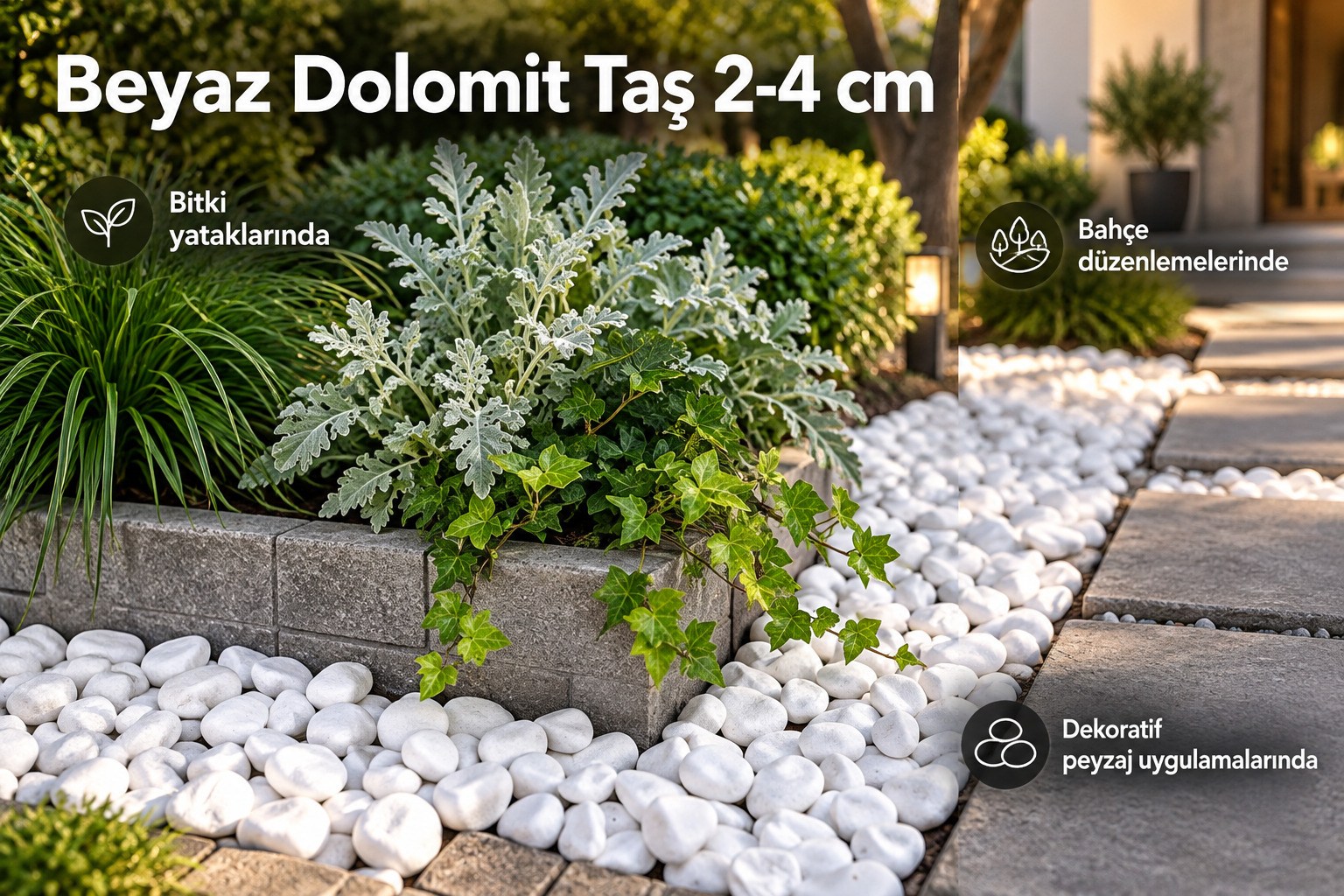 20 kg Beyaz Dolomit Taş 2-4 cm
