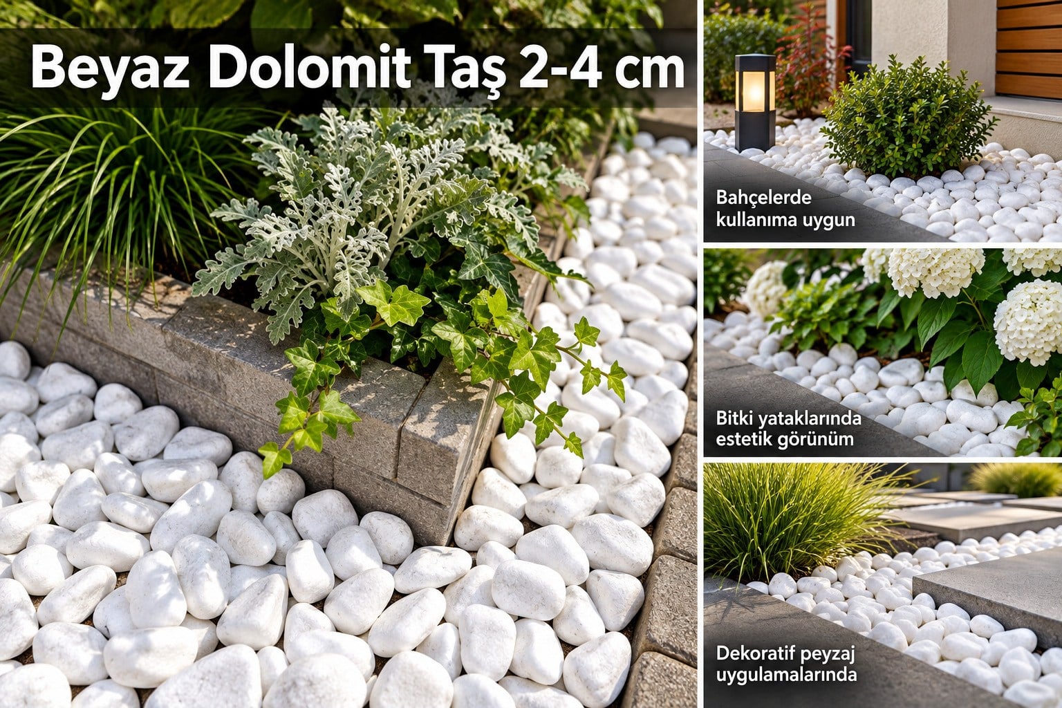 20 kg Beyaz Dolomit Taş 2-4 cm