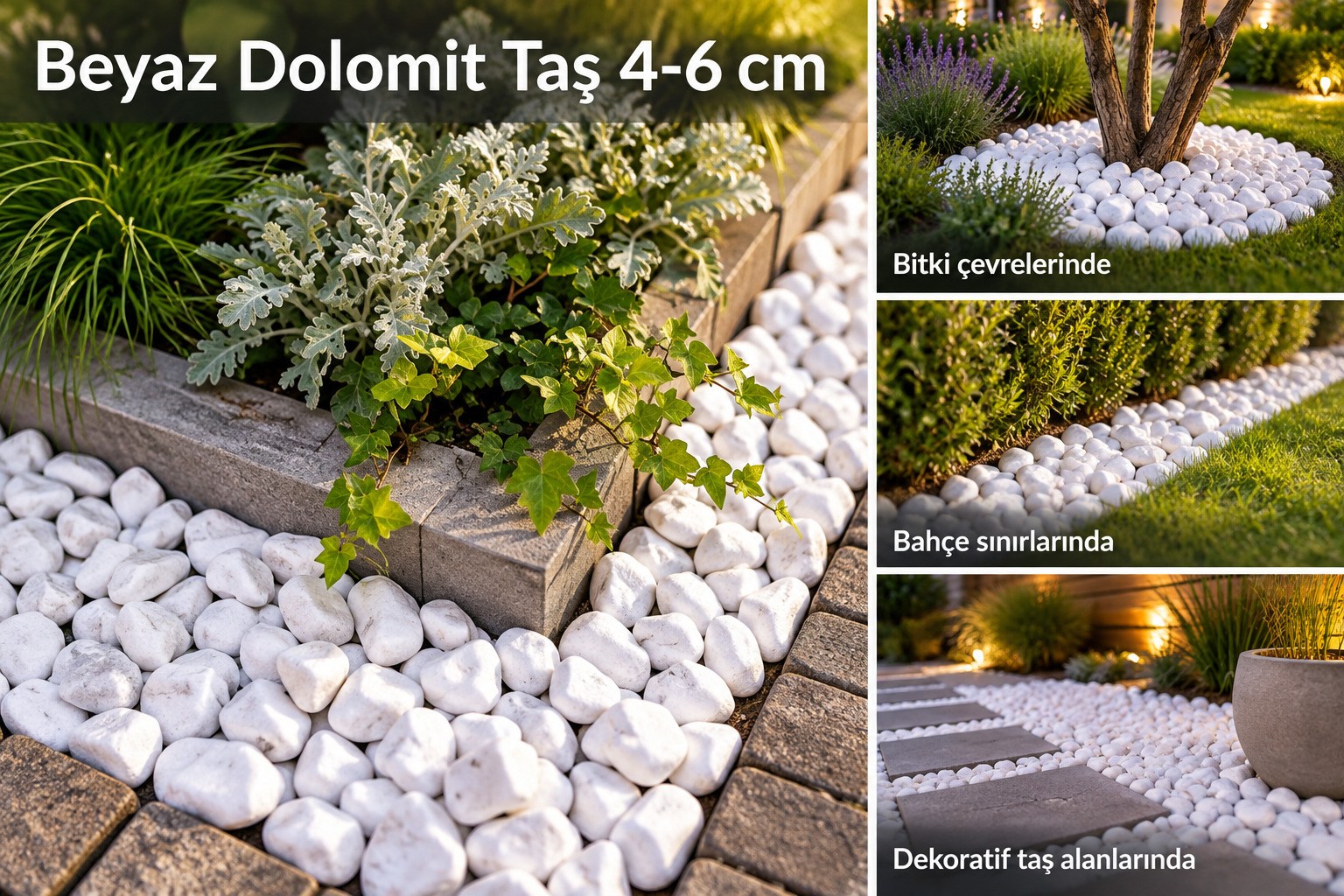 20 kg Beyaz Dolomit Taş 4-6 cm