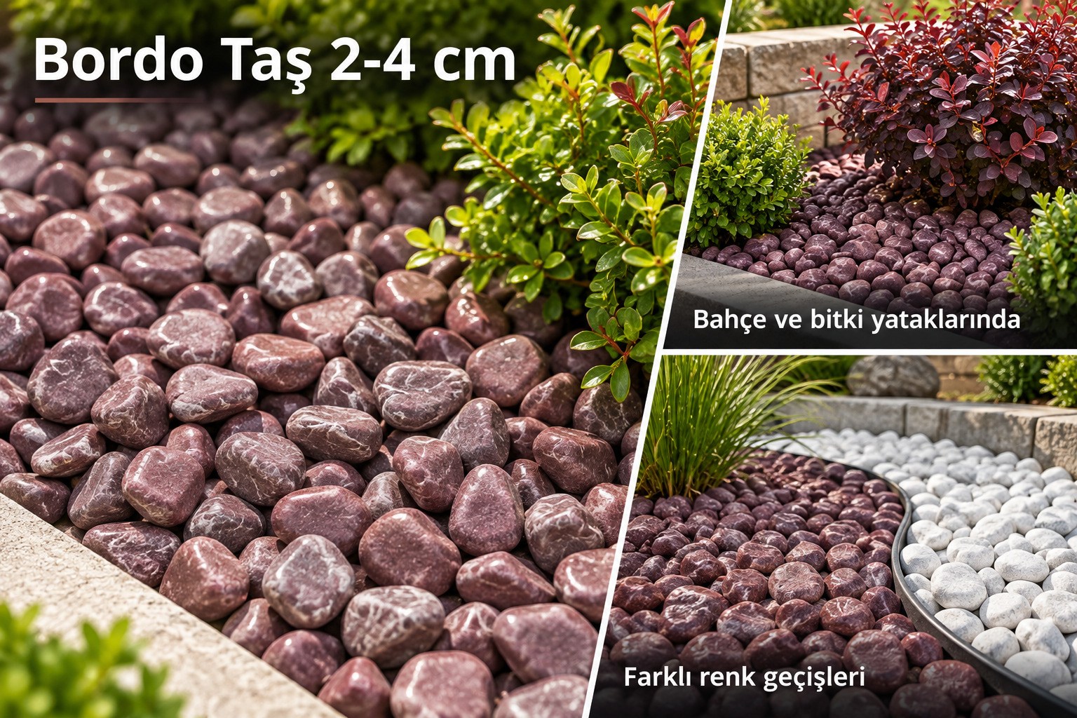 20 kg Bordo Taş 2-4 cm