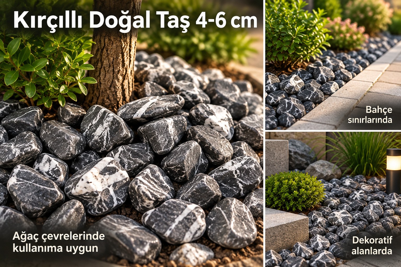 20 kg Kırçıllı Doğal Taş 4-6 cm
