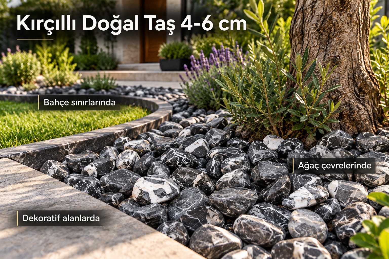 20 kg Kırçıllı Doğal Taş 4-6 cm