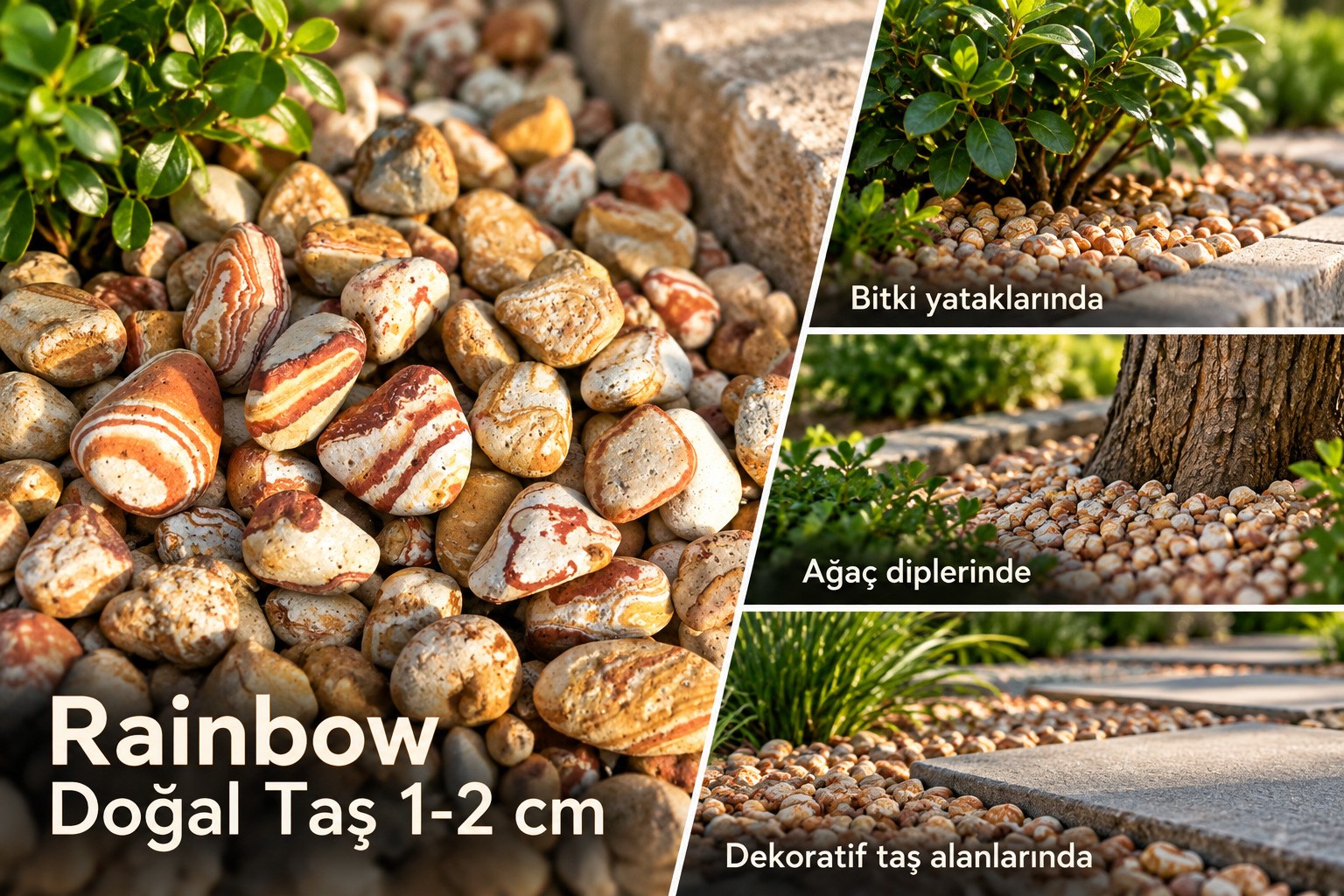 20 kg Rainbow Doğal Taş 1-2 cm