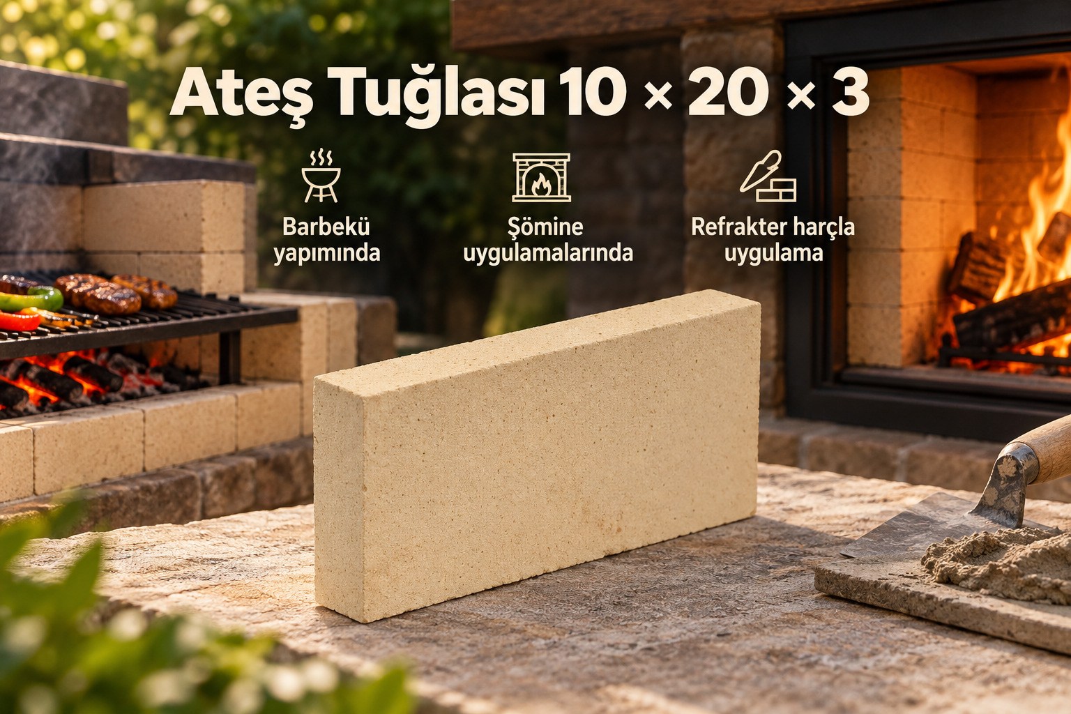 Ateş Tuğlası 10*20*3 