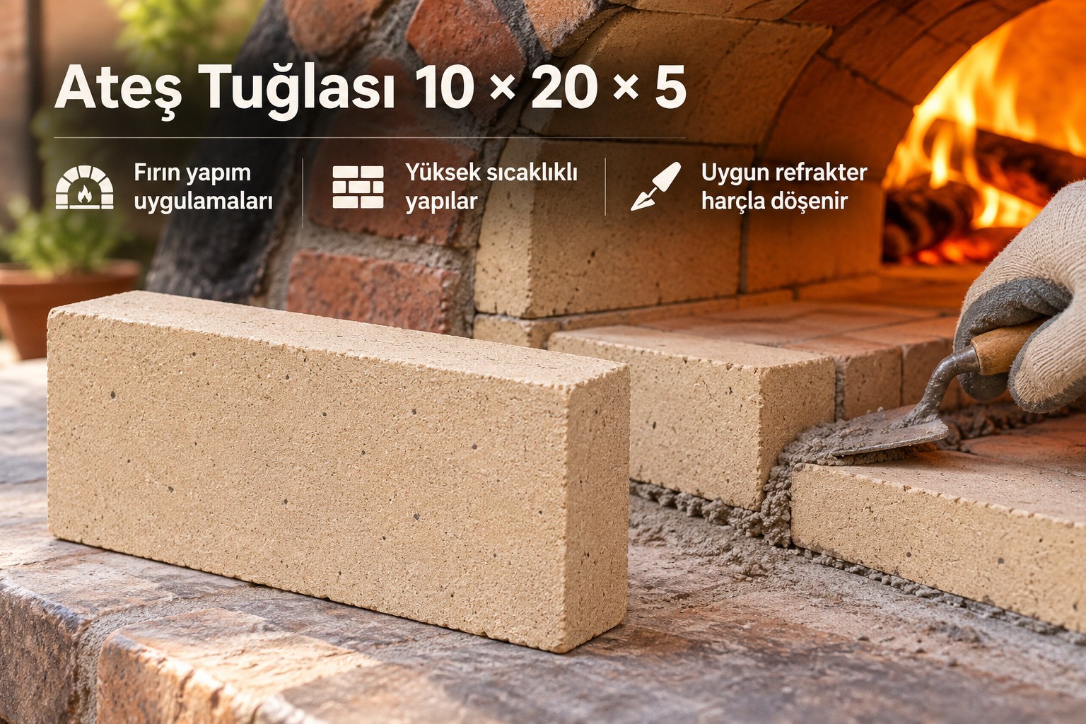 Ateş Tuğlası 10*20*5