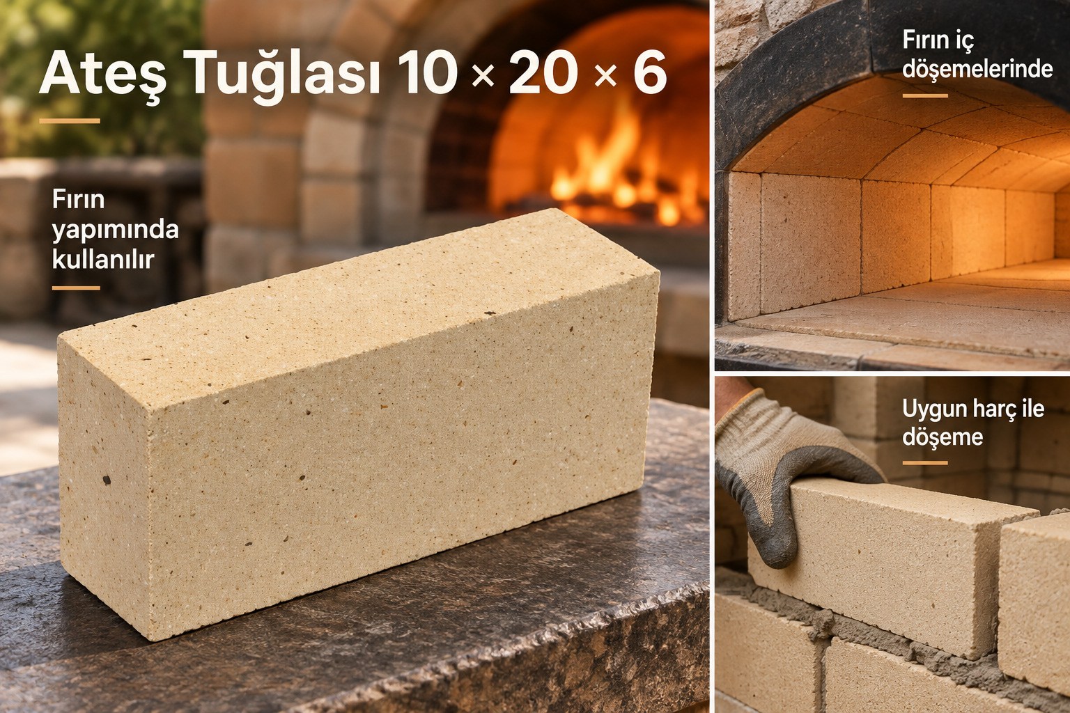 Ateş Tuğlası 10*20*6