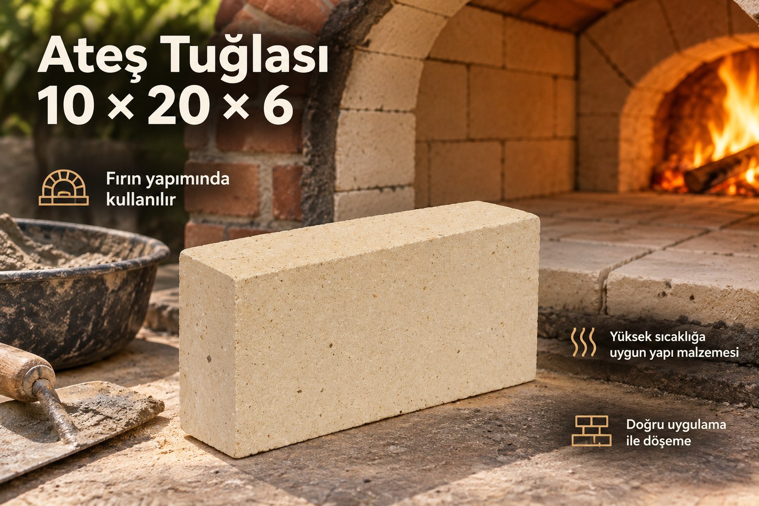 Ateş Tuğlası 10*20*6