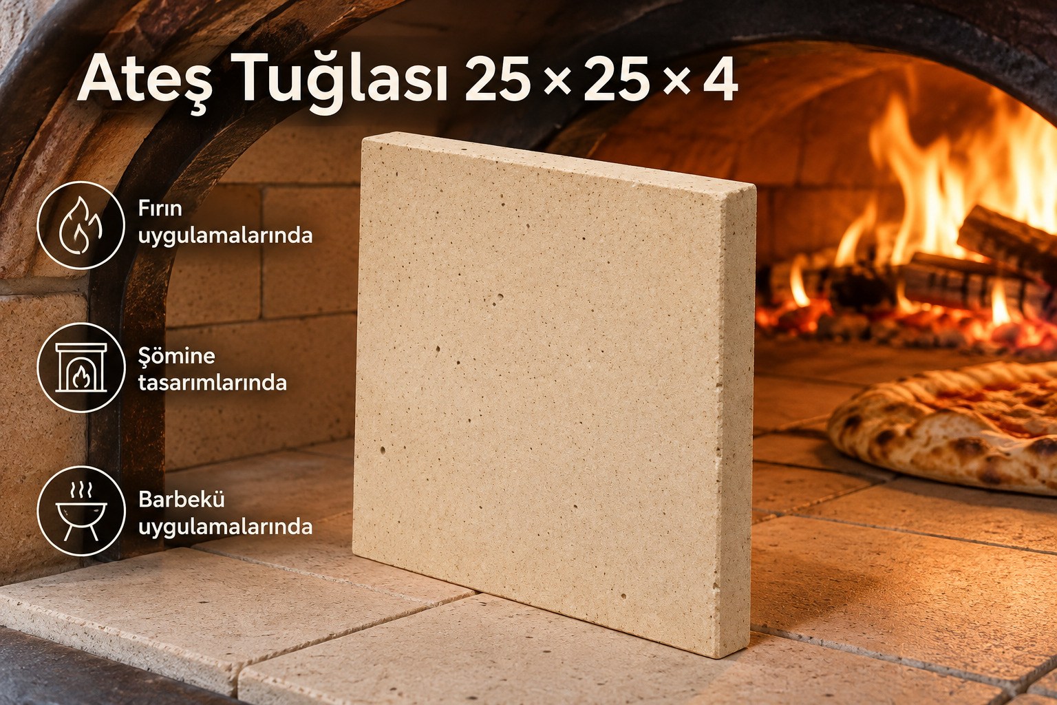 Ateş Tuğlası 25*25*4