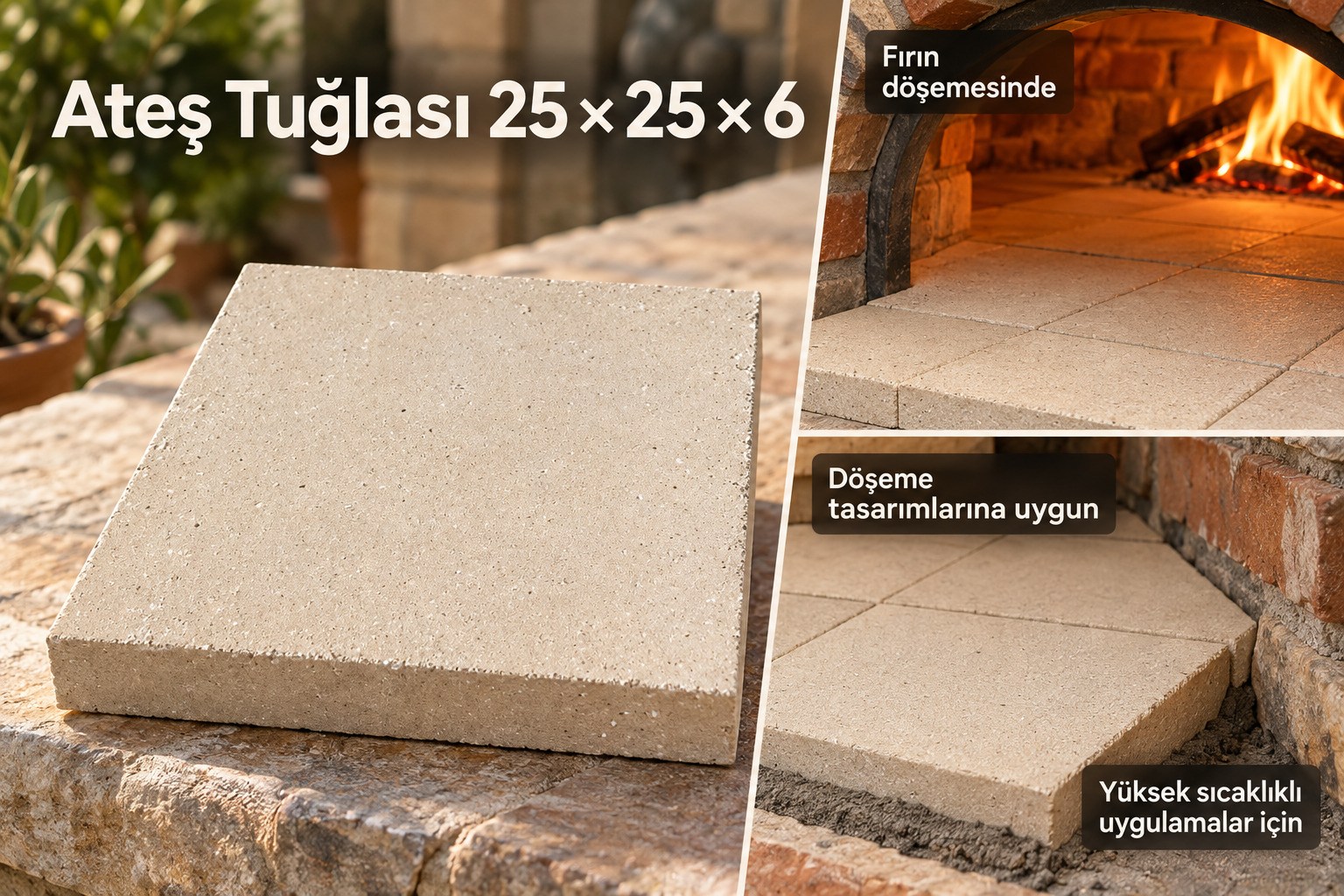 Ateş Tuğlası 25*25*6