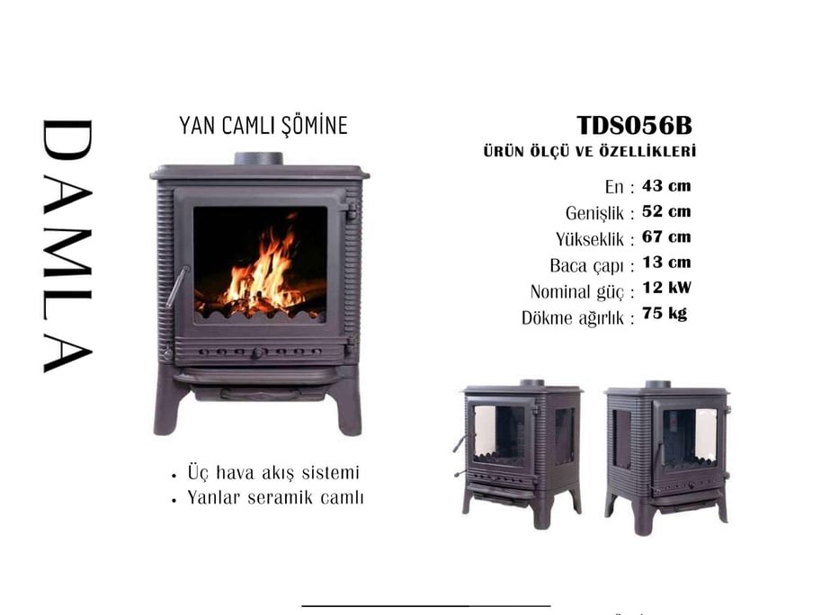 Damla Yan Camlı Şömine