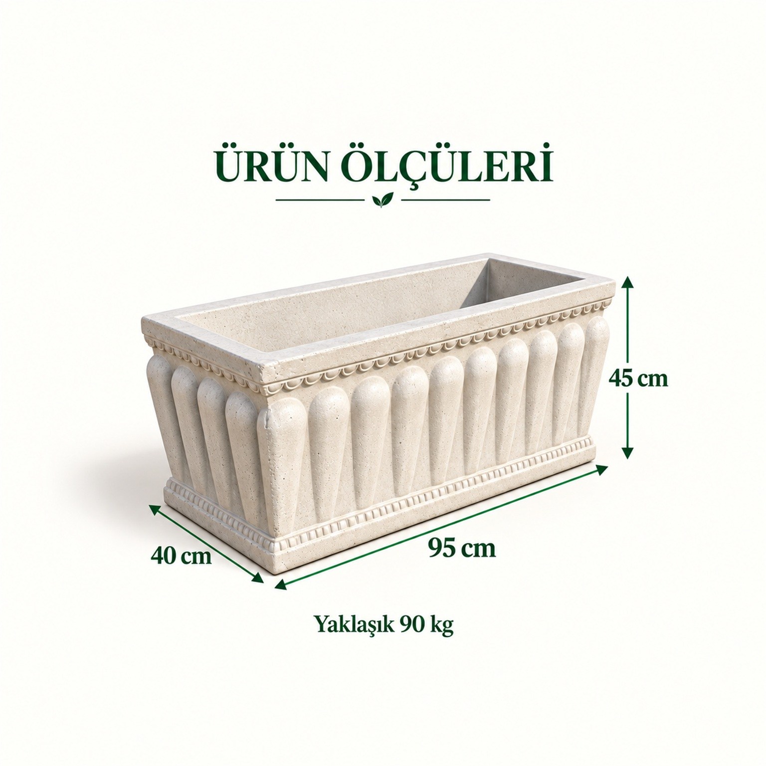 Dikdörtgen Desenli Saksı