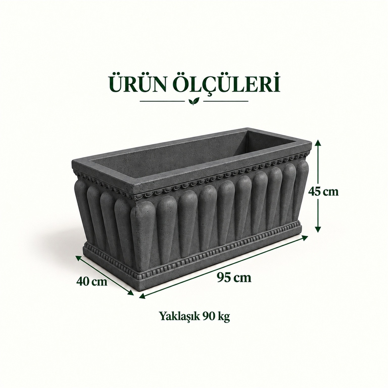 Dikdörtgen Desenli Saksı