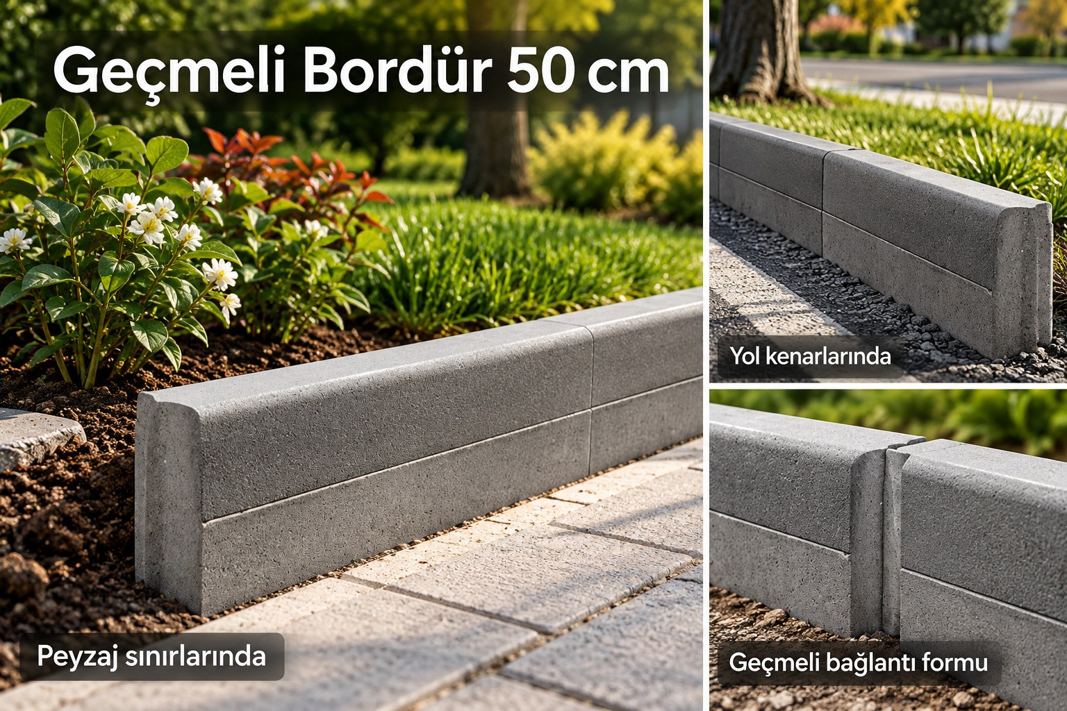 Geçmeli Bordür 50cm