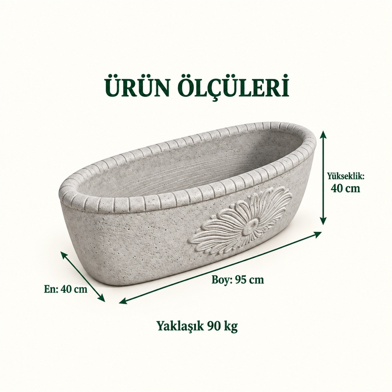 Kayık Desenli Saksı