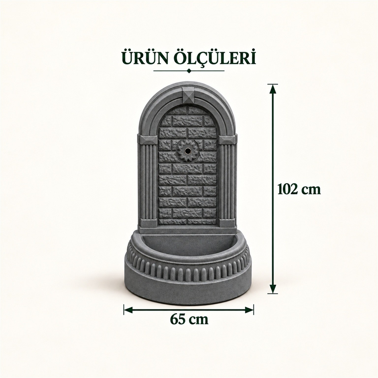 Taş Desenli Beton Çeşme