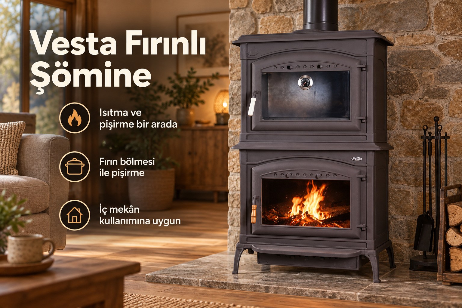 Vesta Fırınlı Şömine