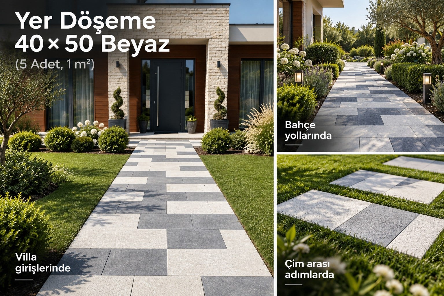 Yer Döşeme 40*50 Beyaz (5 Adet, 1 m2)