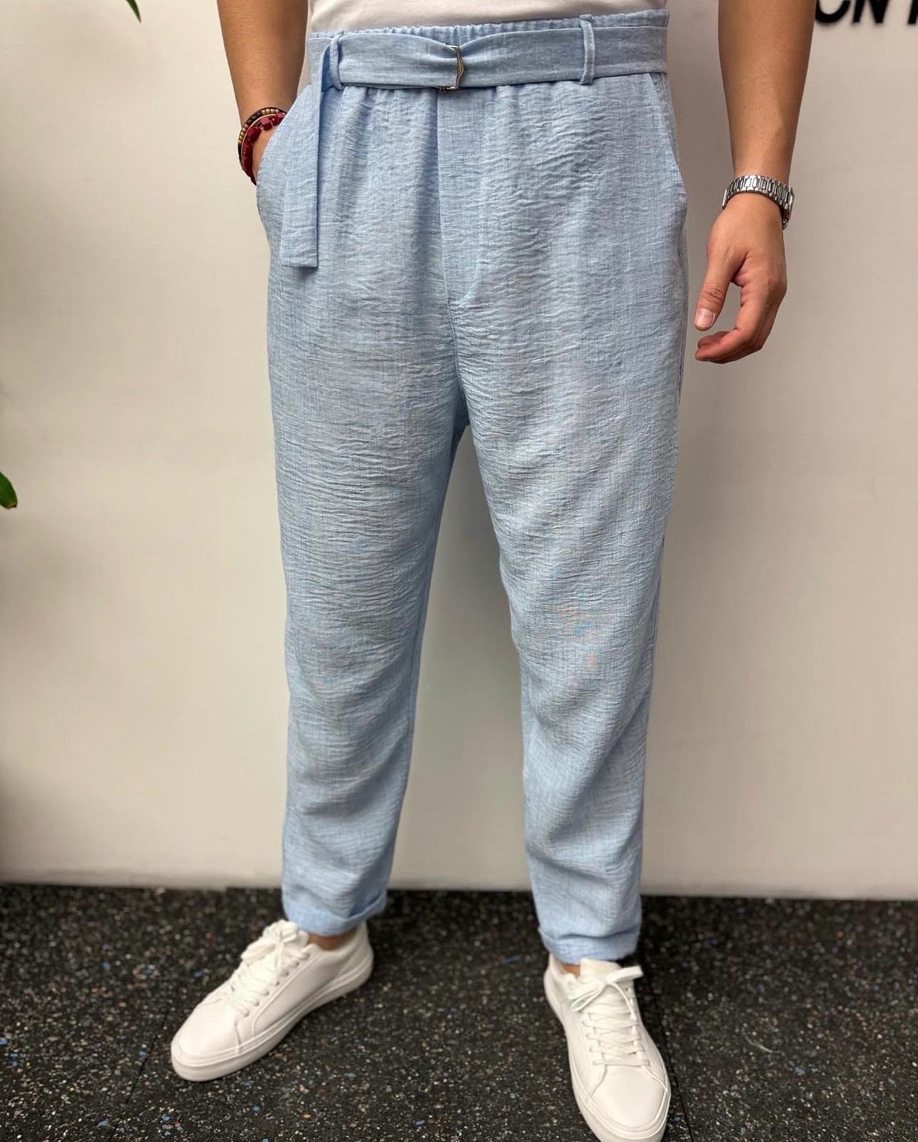 Ayrobin Duble Paça Kemerli Jogger Bebe Mavi