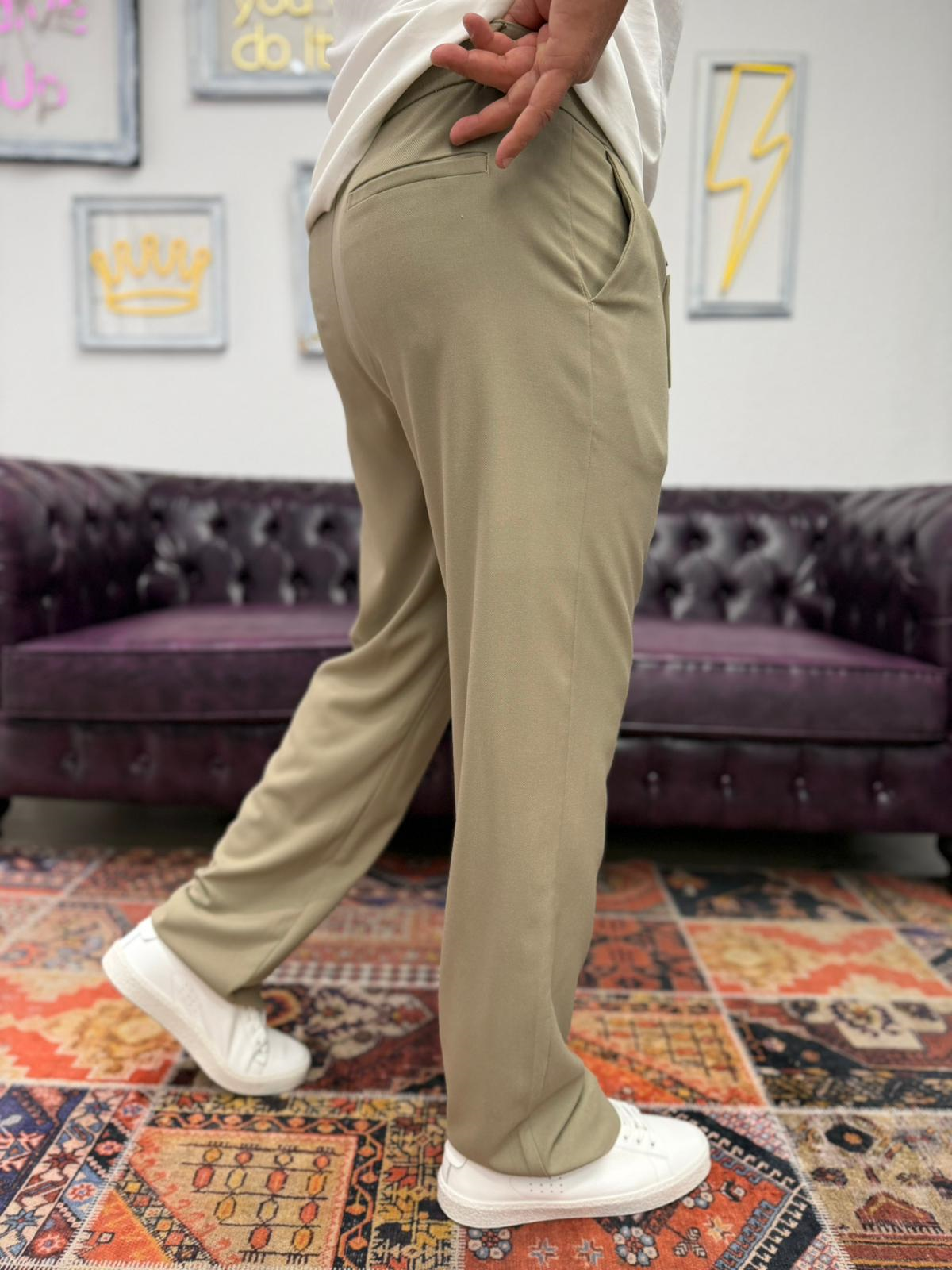 Baggy Keten Pantolon Bej