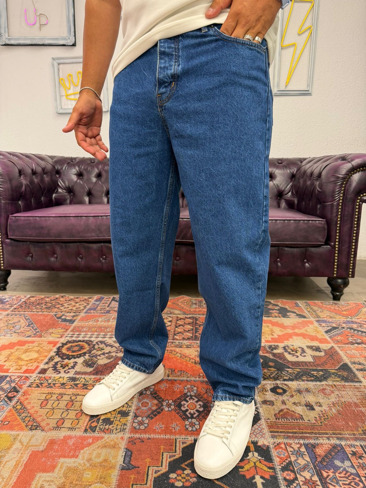 Baggy Kot Pantolon Mavi