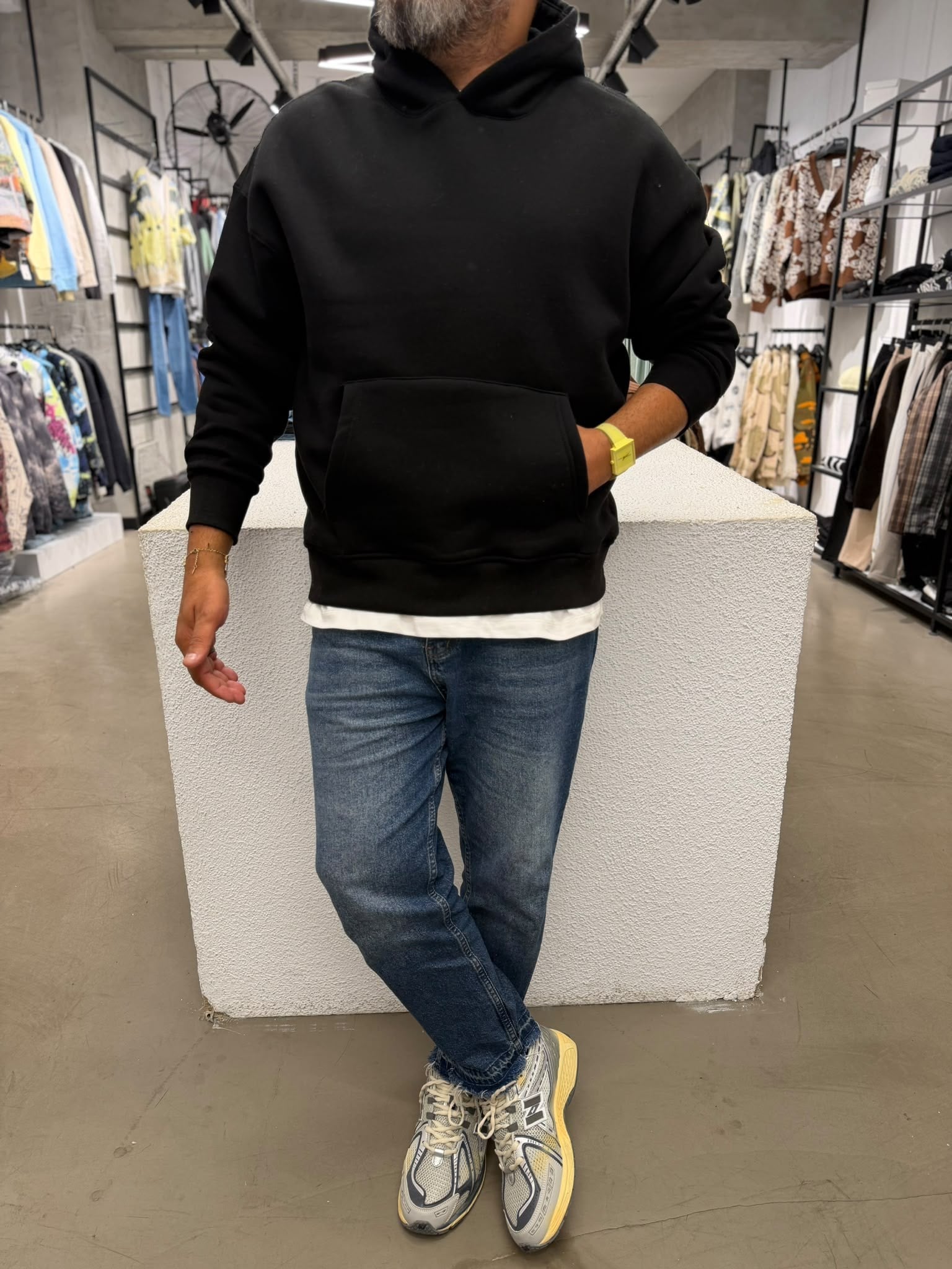 Basic Kapüşonlu Sweatshirt Siyah