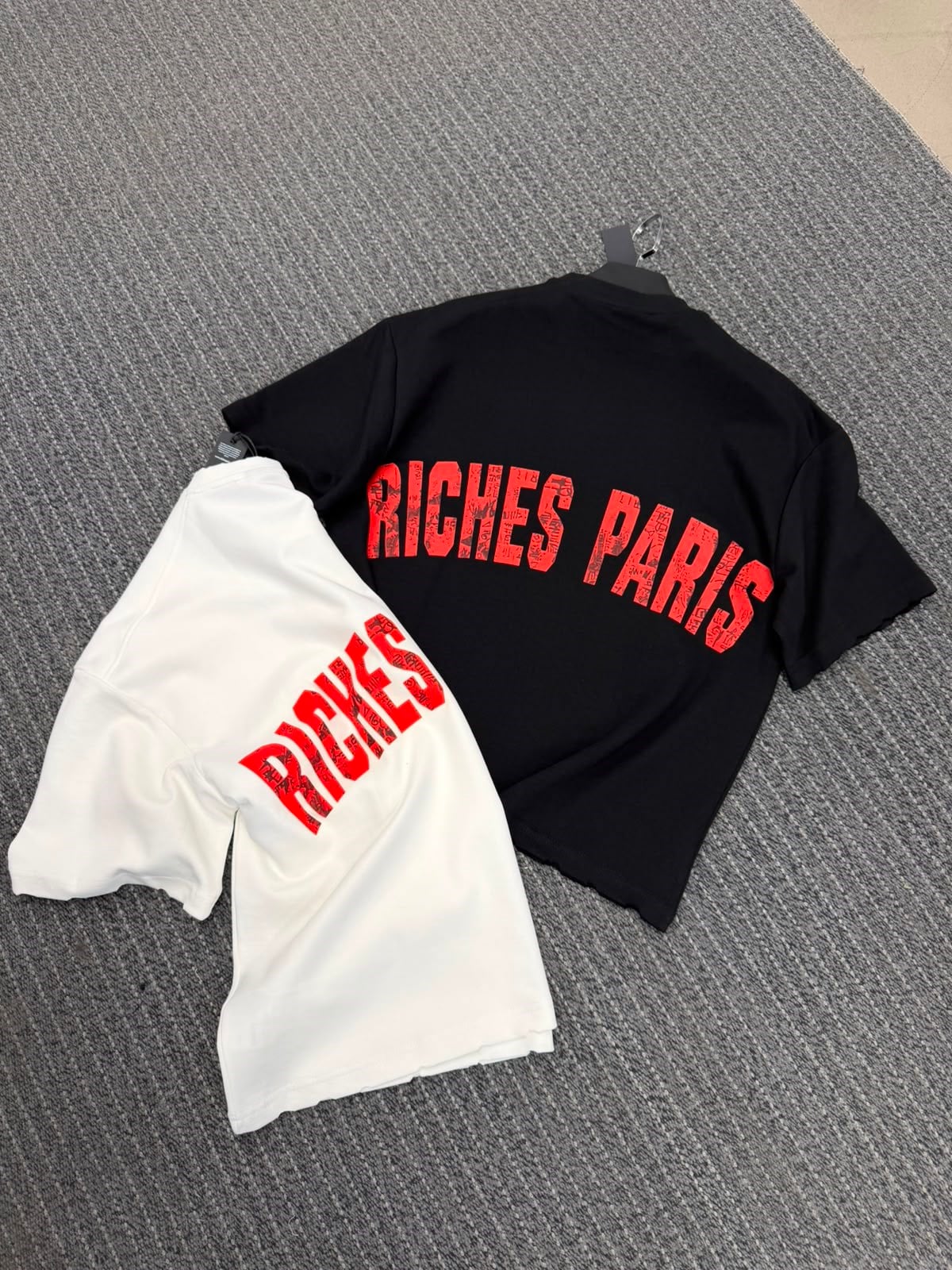 Basic Sırt Baskılı Riches Oversize Tişört Beyaz