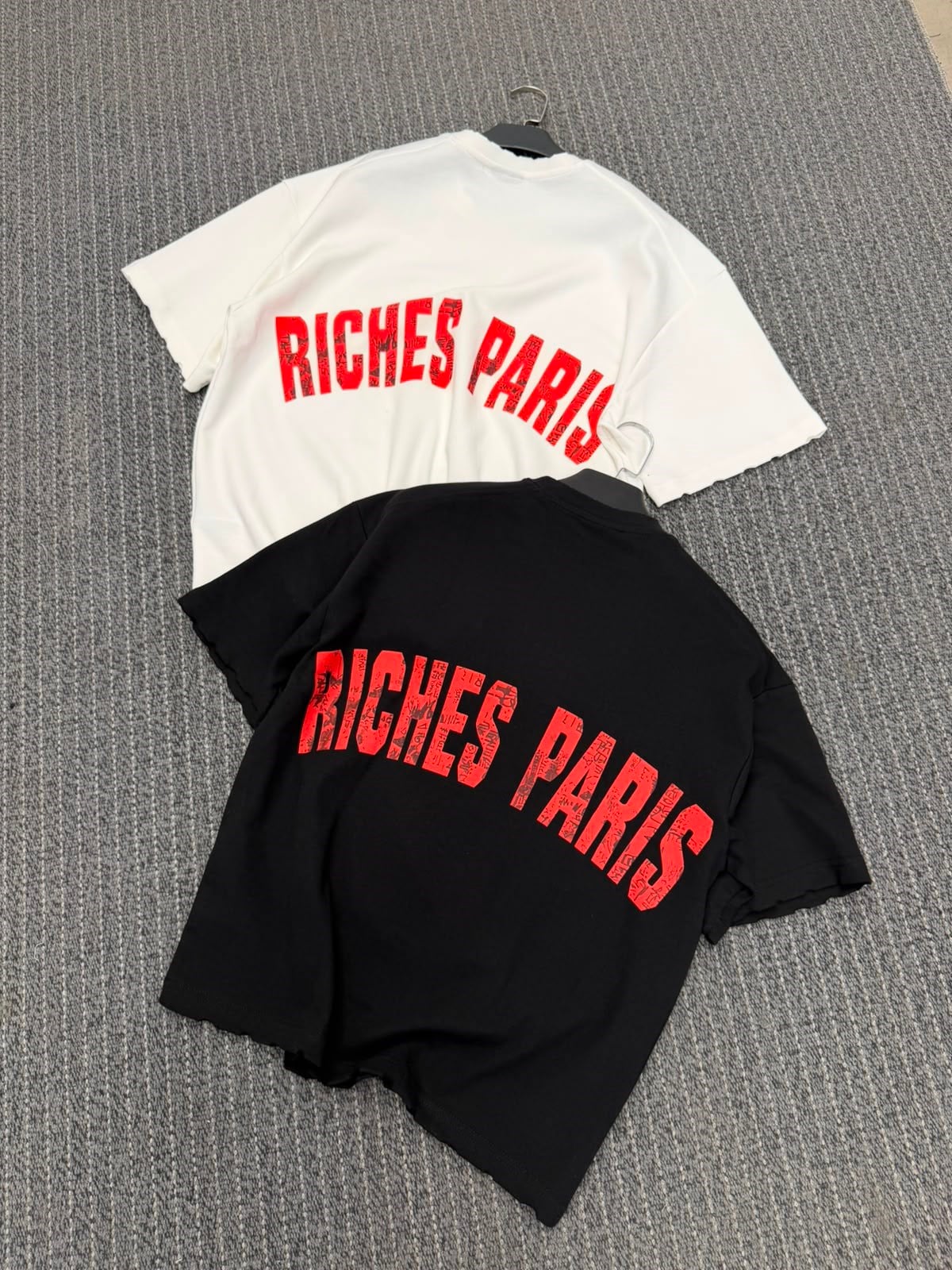 Basic Sırt Baskılı Riches Oversize Tişört Beyaz