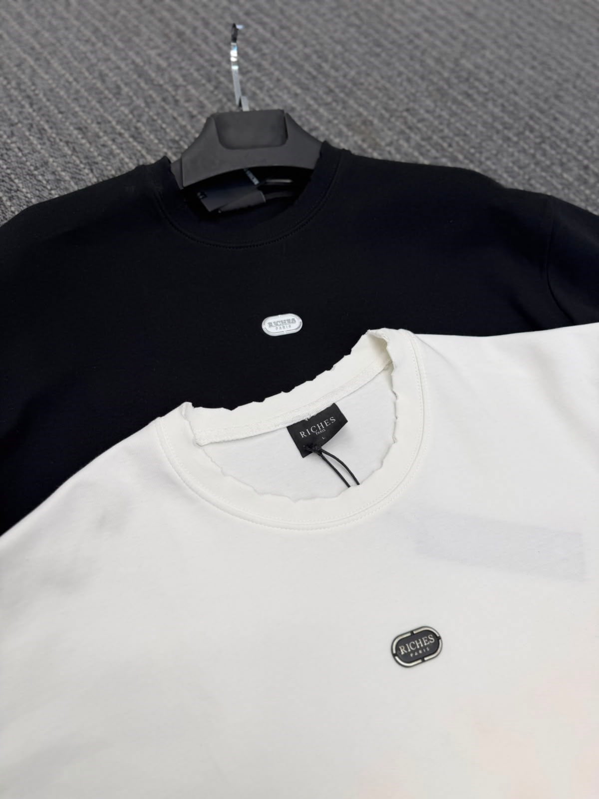 Basic Sırt Baskılı Riches Oversize Tişört Siyah