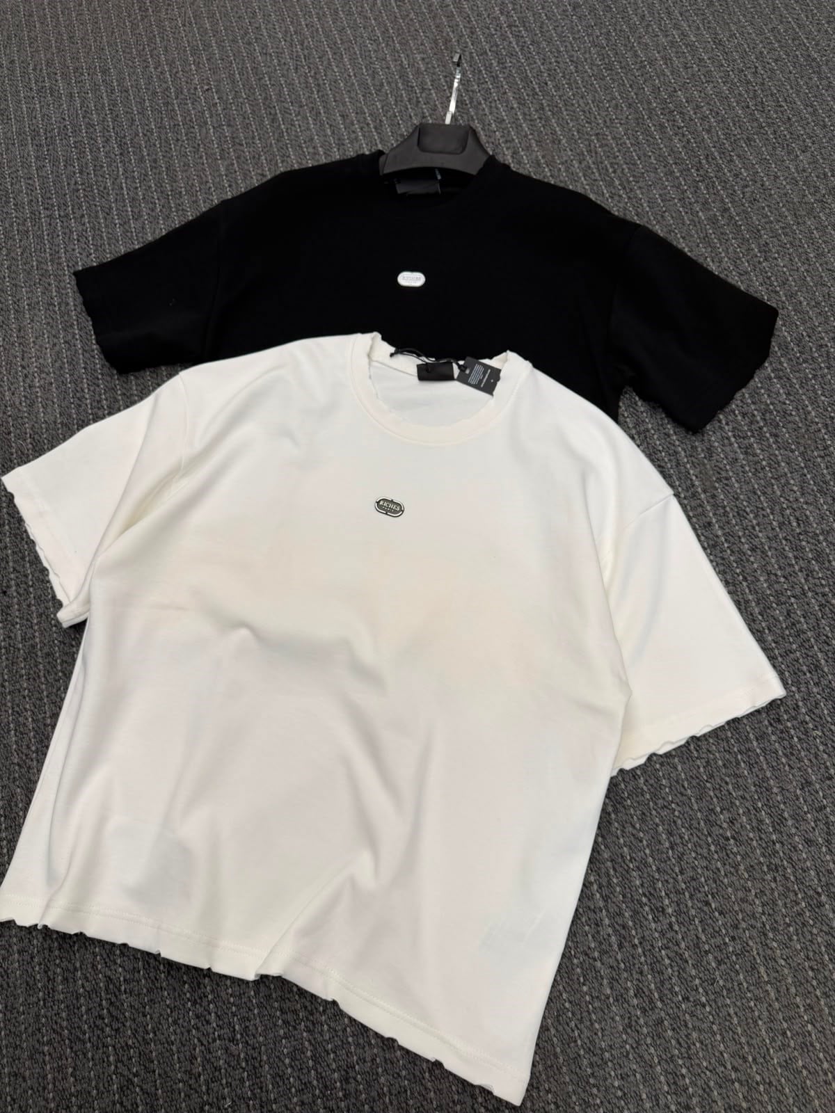 Basic Sırt Baskılı Riches Oversize Tişört Beyaz