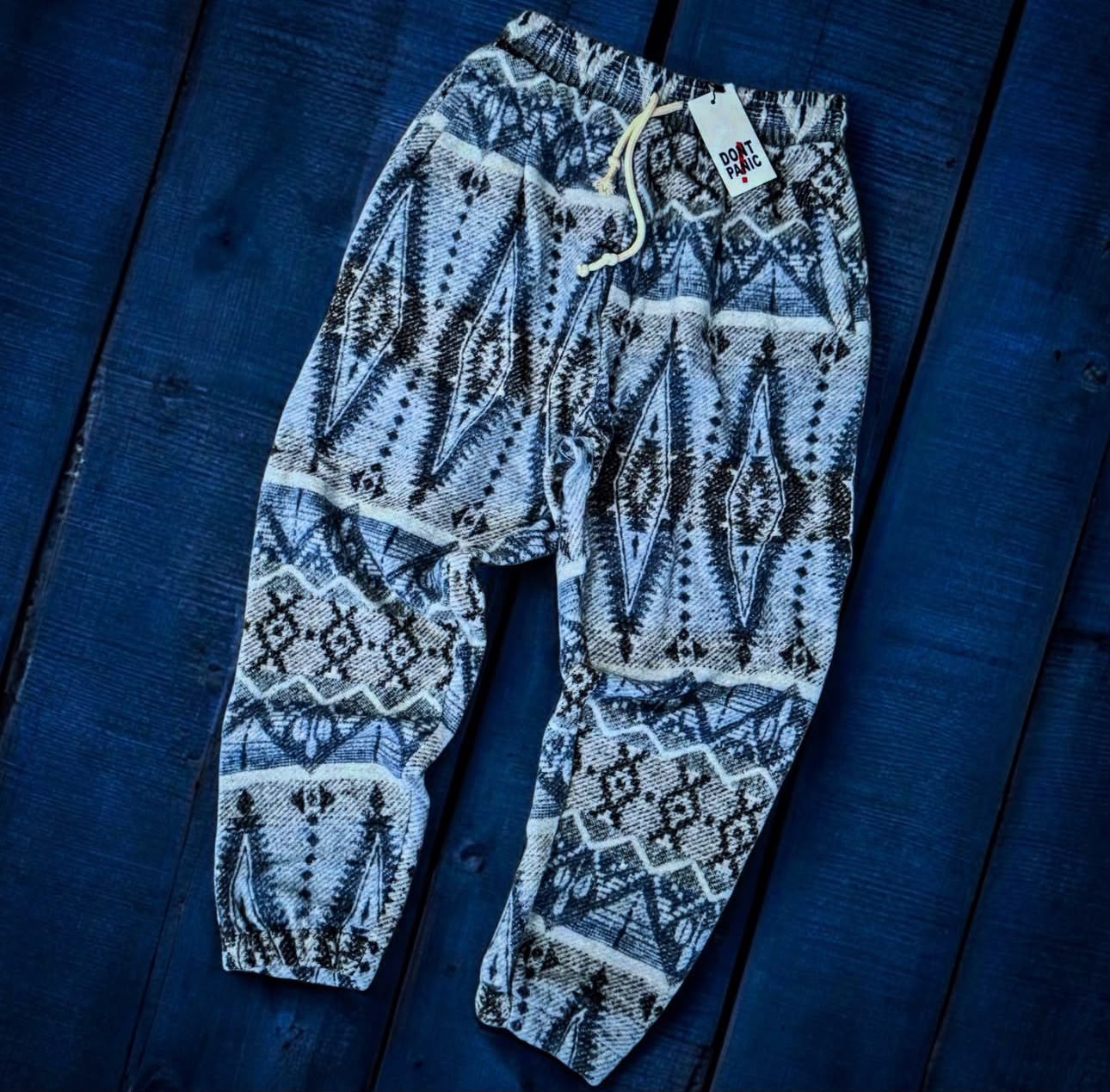Desenli Jogger Paça Lastikli Mavi