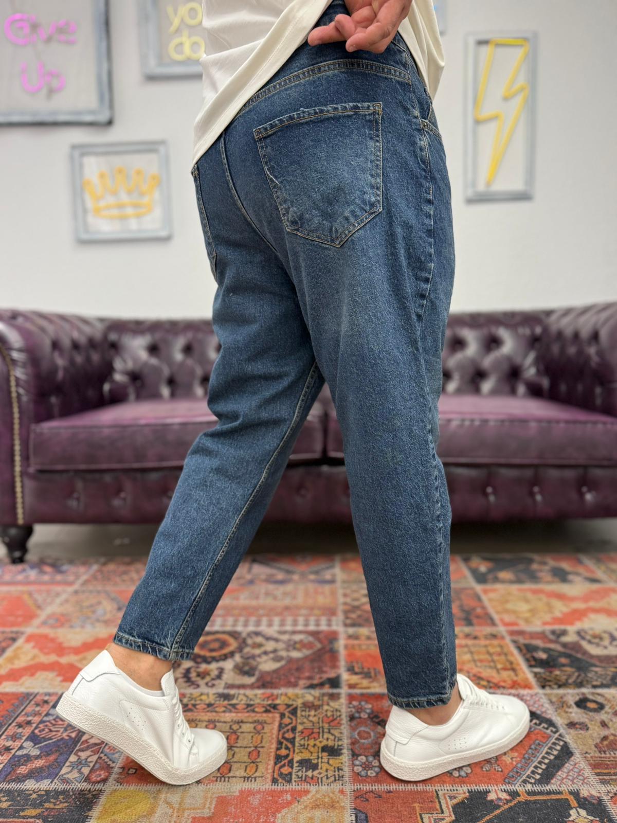 Dnt Boyfriend Kot Pantolon Yıkamalı Mavi