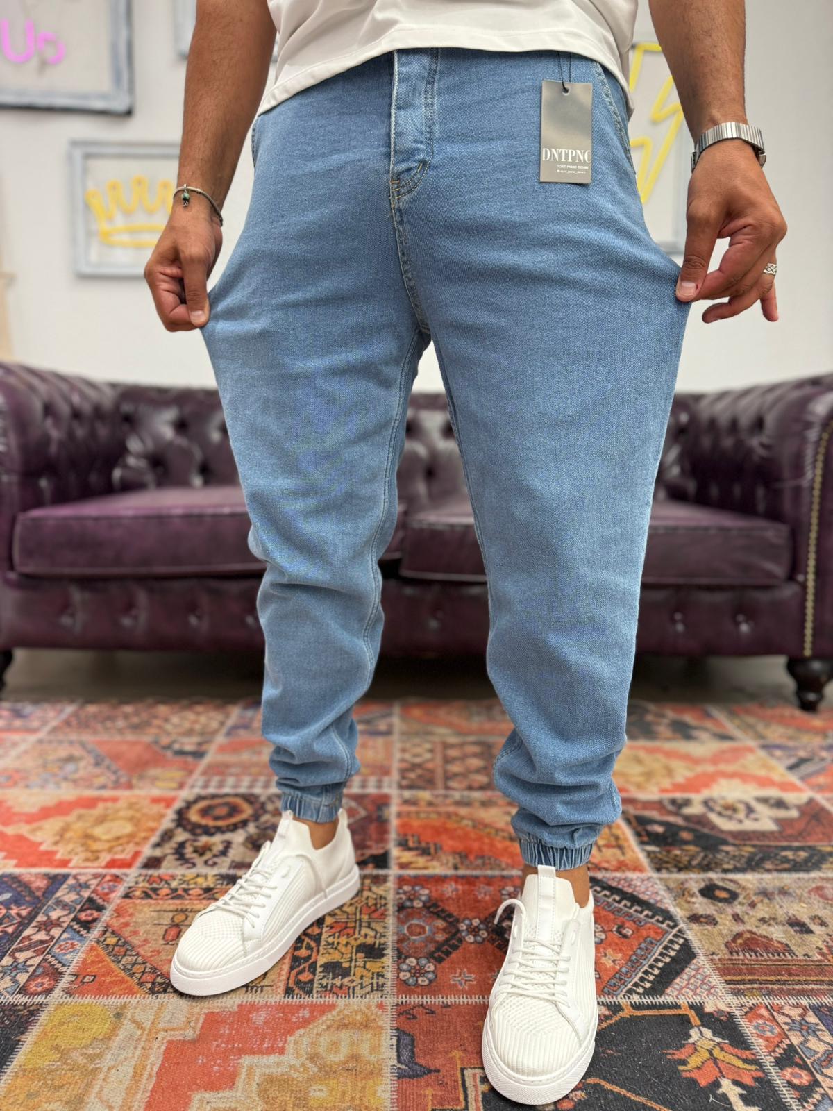 Dnt Paça Lastikli Jogger Mavi
