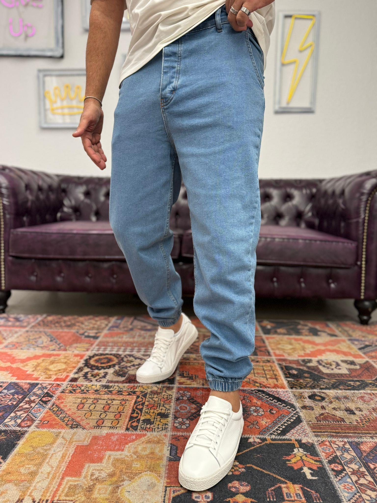Dnt Paça Lastikli Jogger Pantolon Açık Mavi