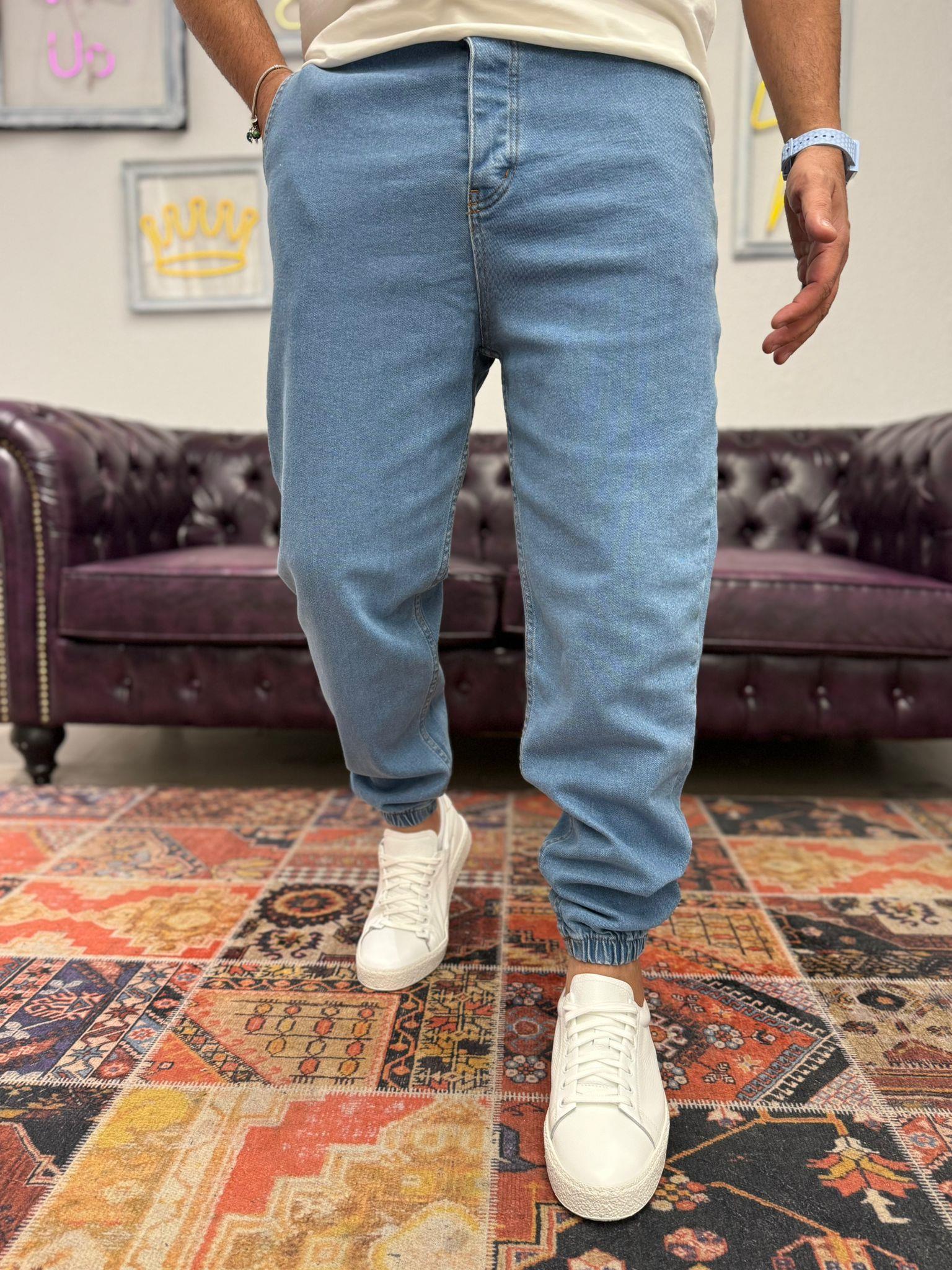 Dnt Paça Lastikli Jogger Pantolon Açık Mavi