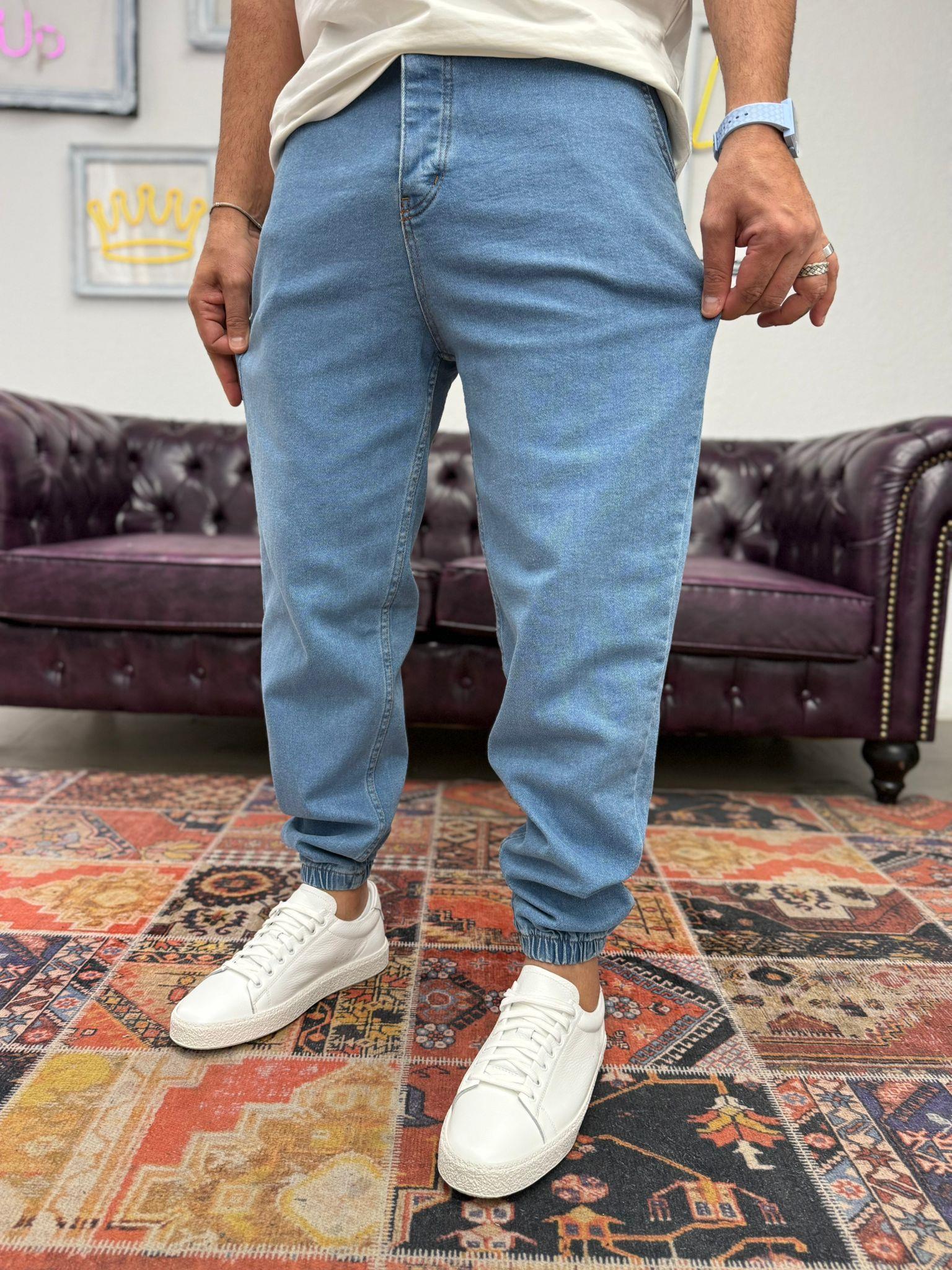 Dnt Paça Lastikli Jogger Pantolon Açık Mavi