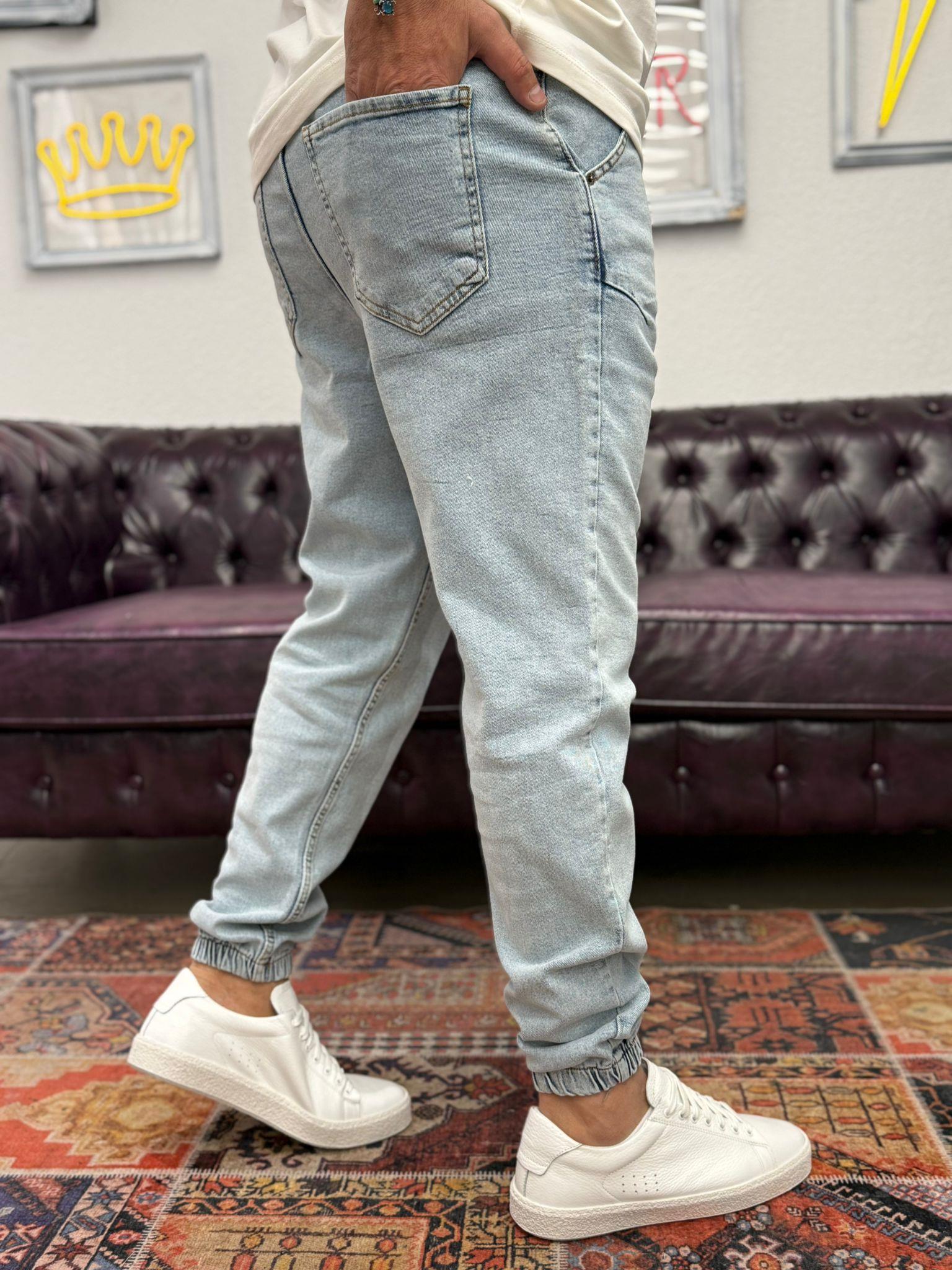 Dnt Paça Lastikli Jogger Pantolon Buz Mavi