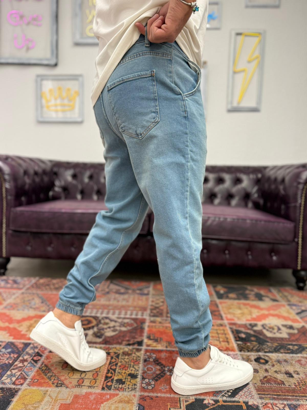 Dnt Paça Lastikli Jogger Pantolon Mavi