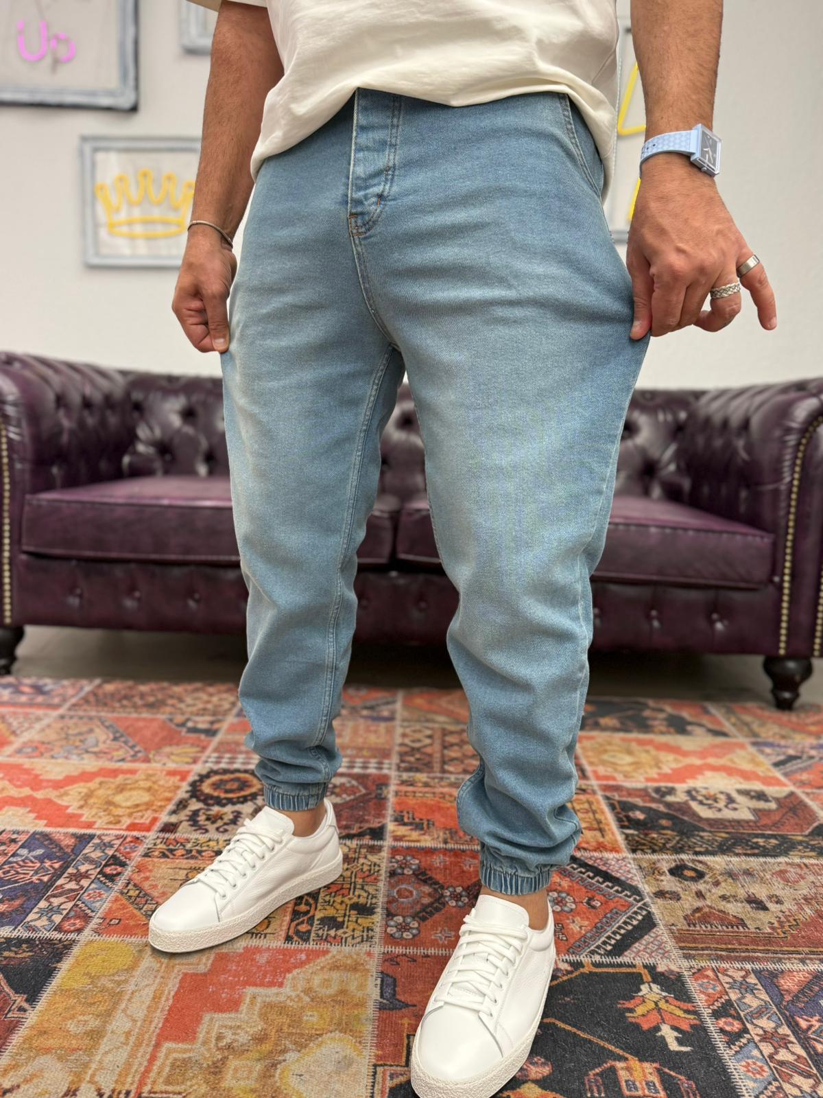 Dnt Paça Lastikli Jogger Pantolon Mavi