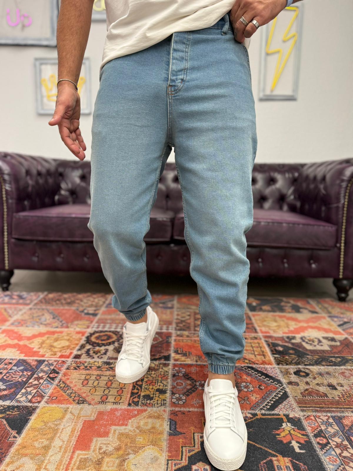 Dnt Paça Lastikli Jogger Pantolon Mavi