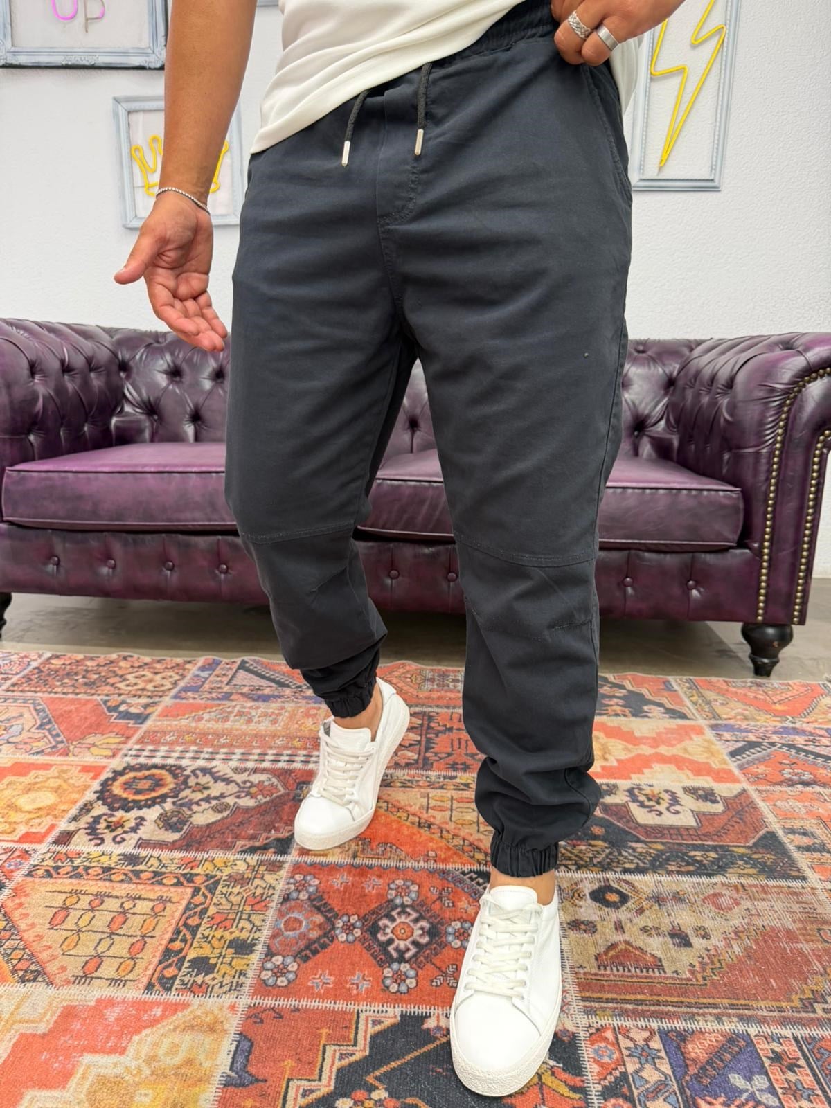 Gabardin Paça Lastikli Jogger Antrasit