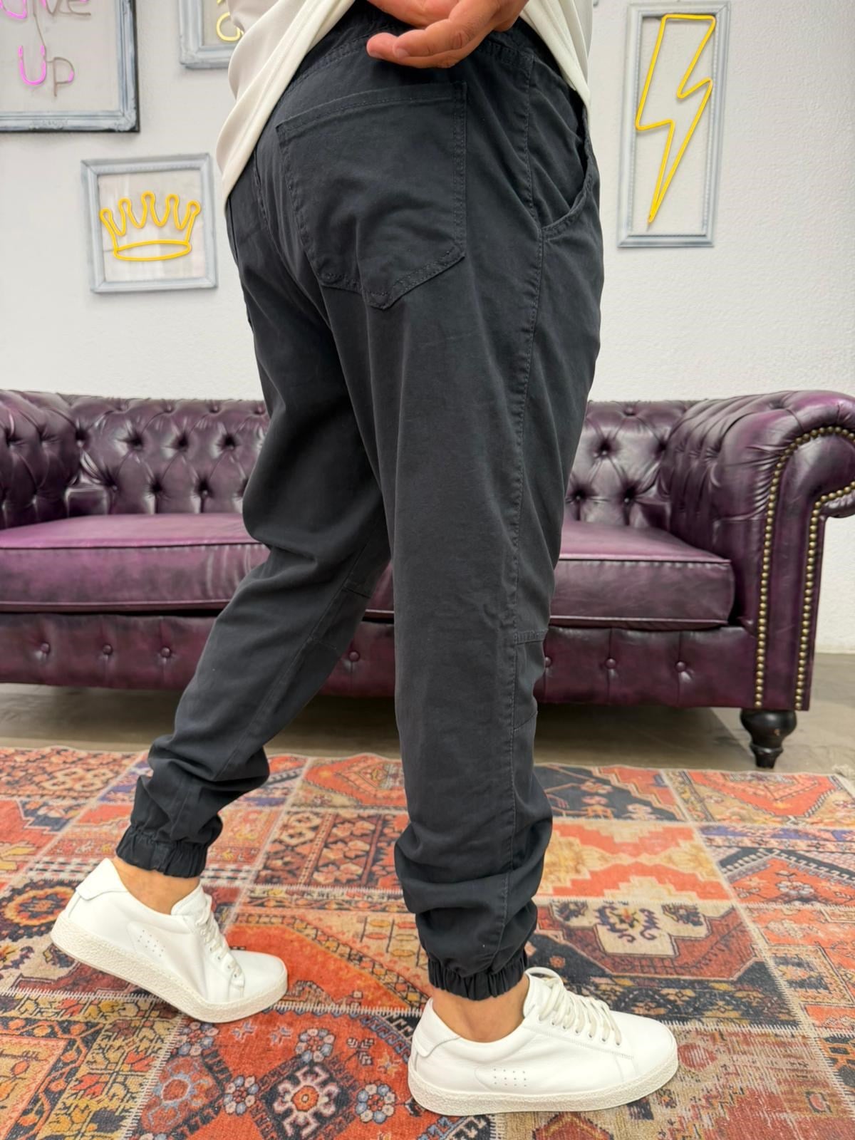 Gabardin Paça Lastikli Jogger Antrasit