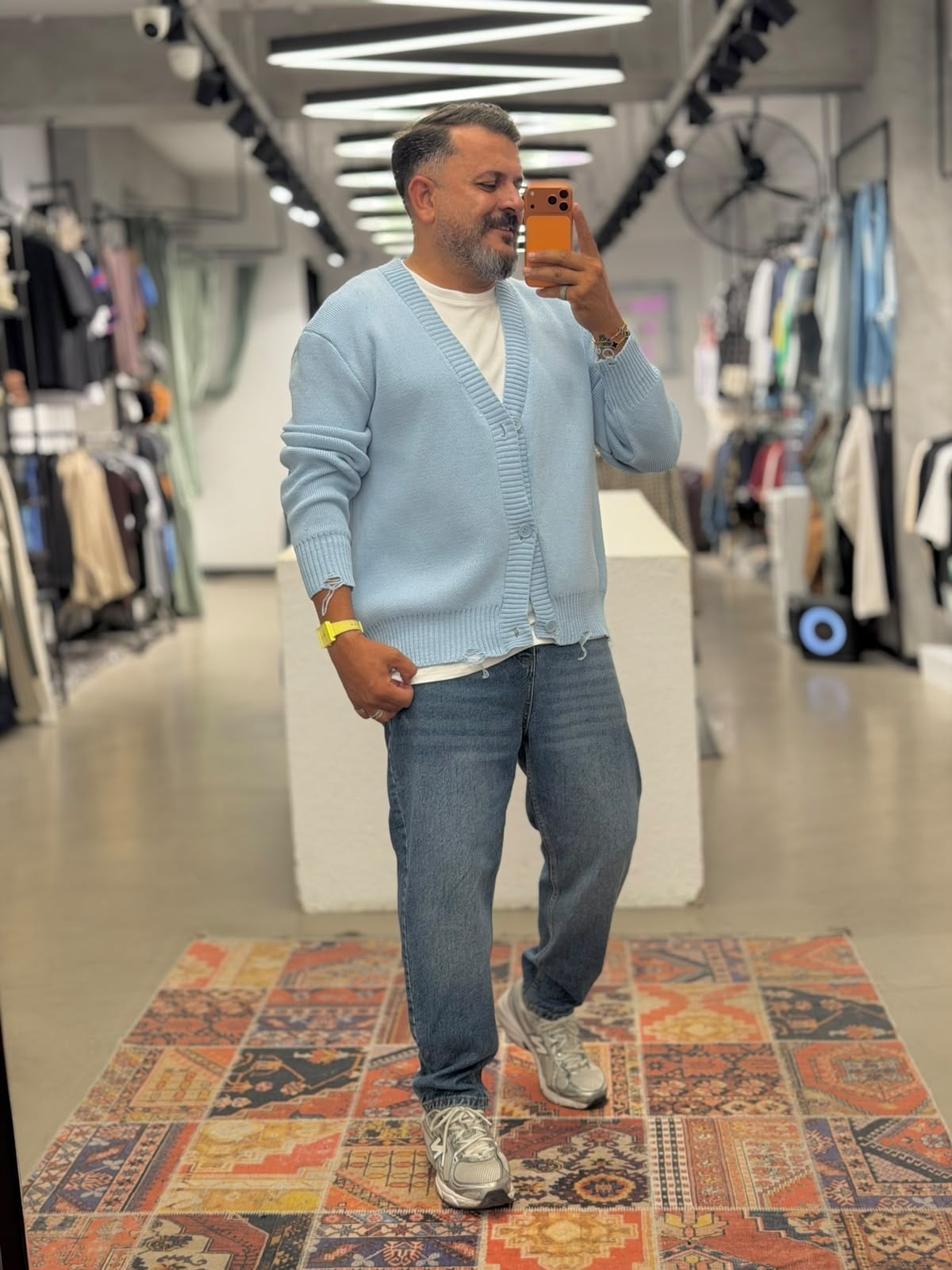 Örme Hırka Oversize Bebe Mavi