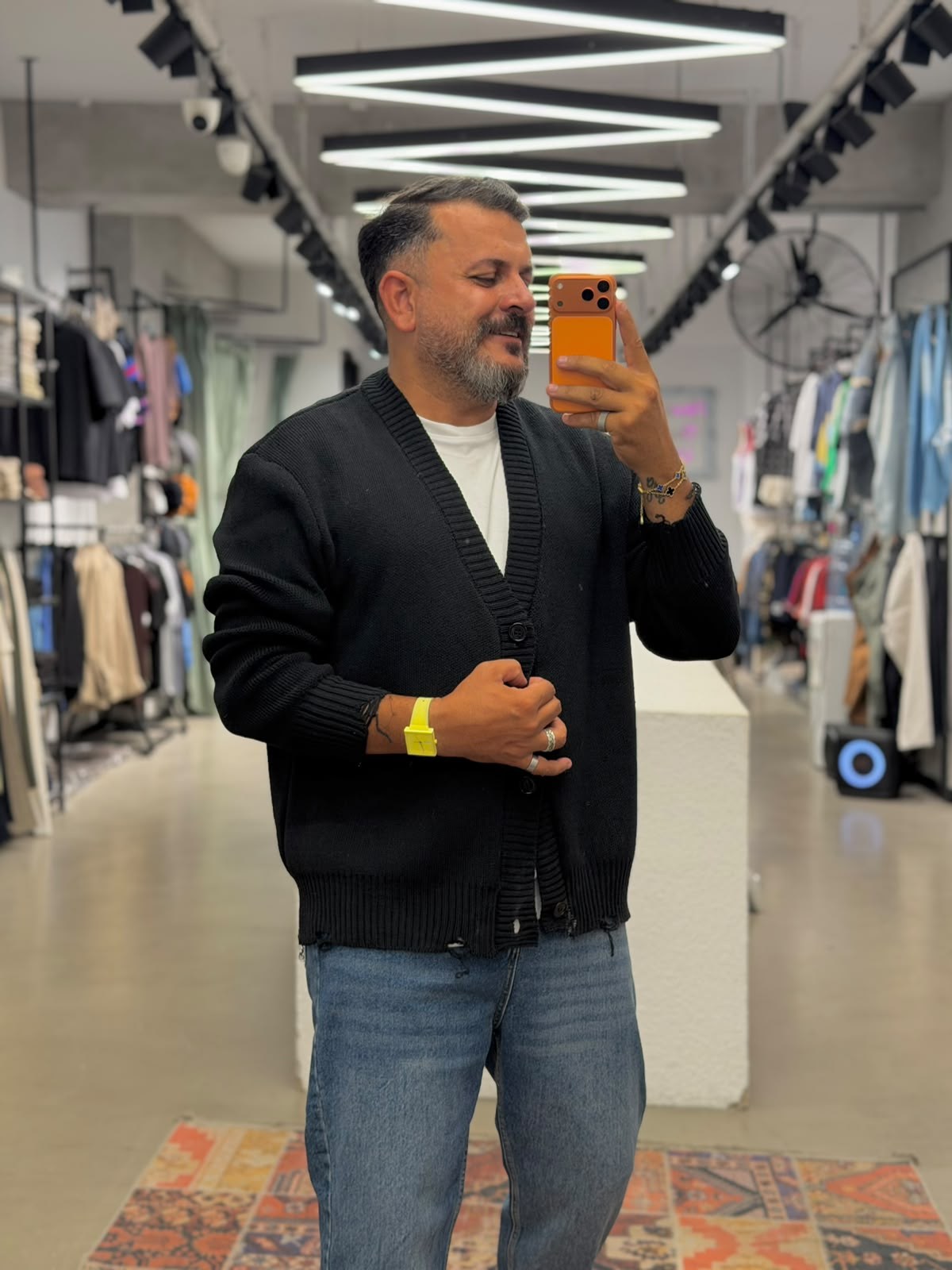 Örme Hırka Oversize Siyah