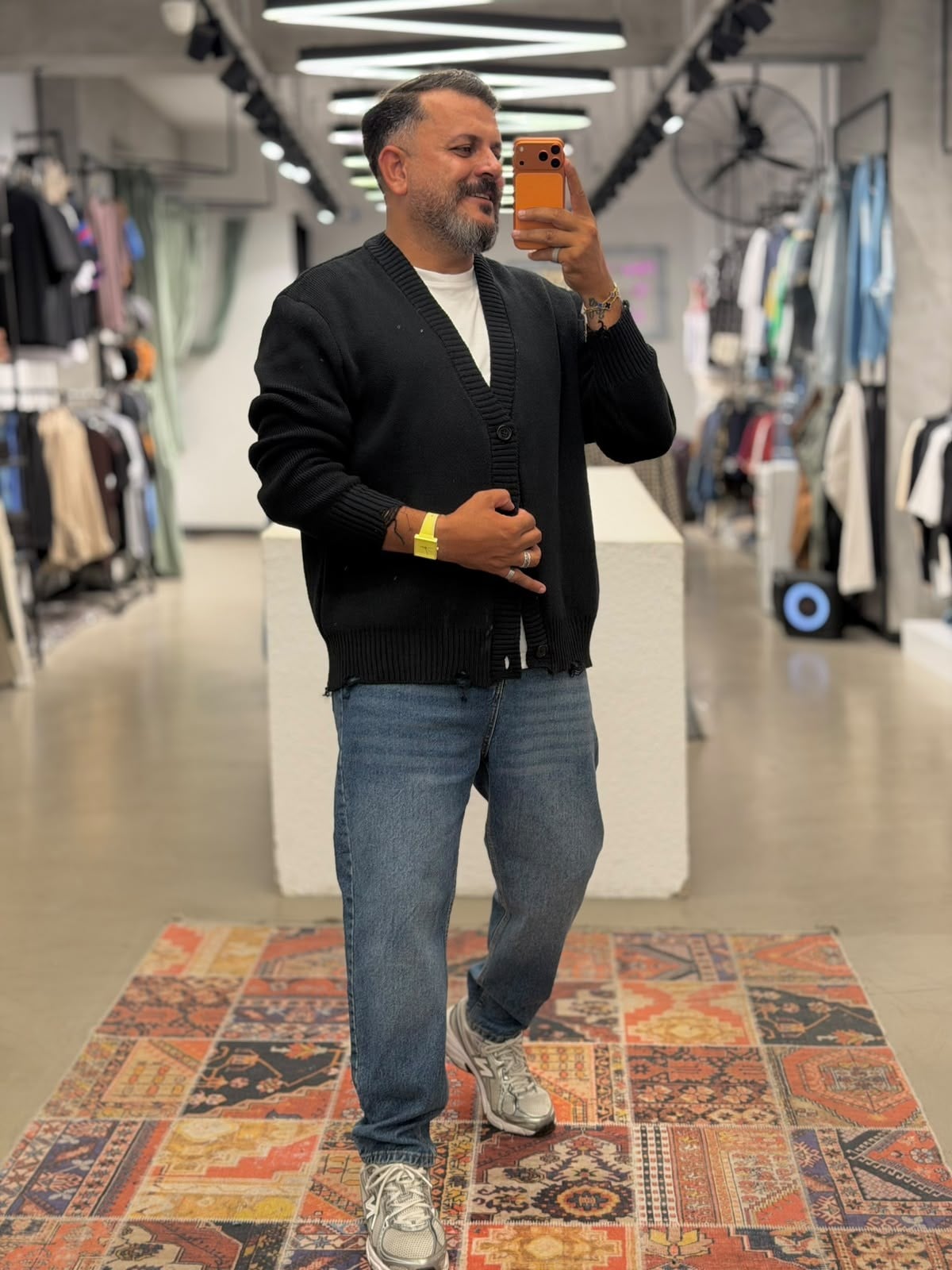 Örme Hırka Oversize Siyah