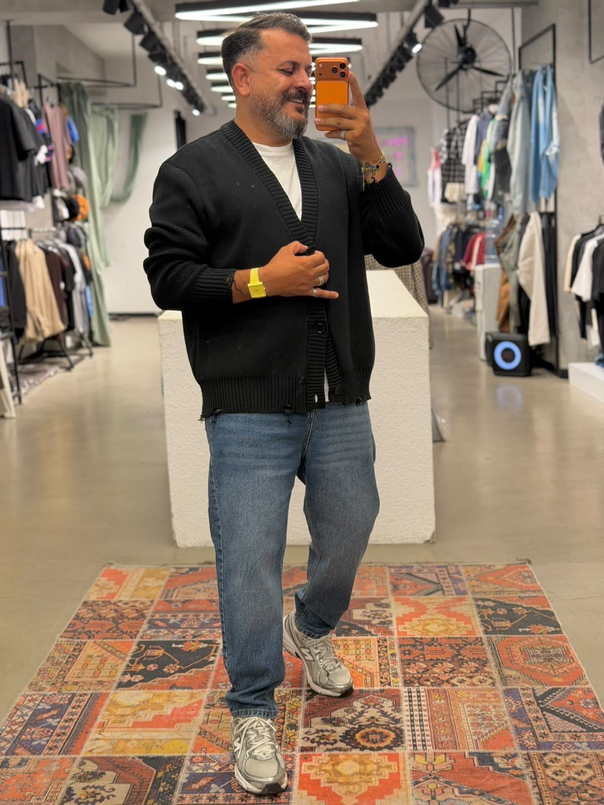 Örme Hırka Oversize Siyah