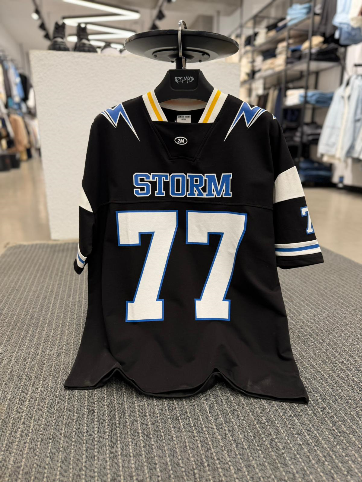 Oversize 77 Baskı Detaylı Tişört Siyah