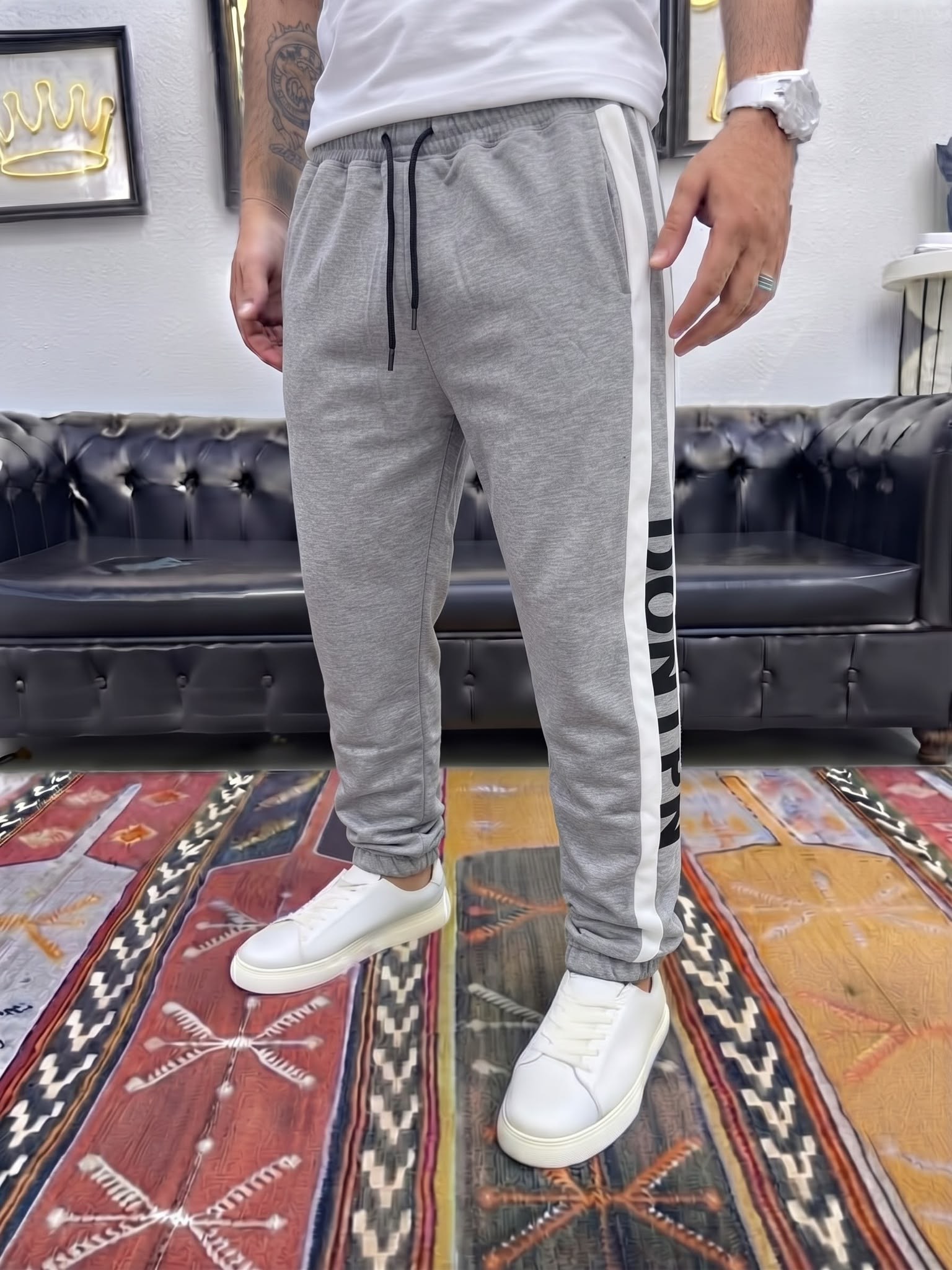 Paça Lastik Jogger Eşofman Gri